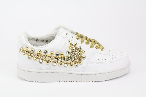 Nike Court Vision Low Gold Glitter Borchie & Strass