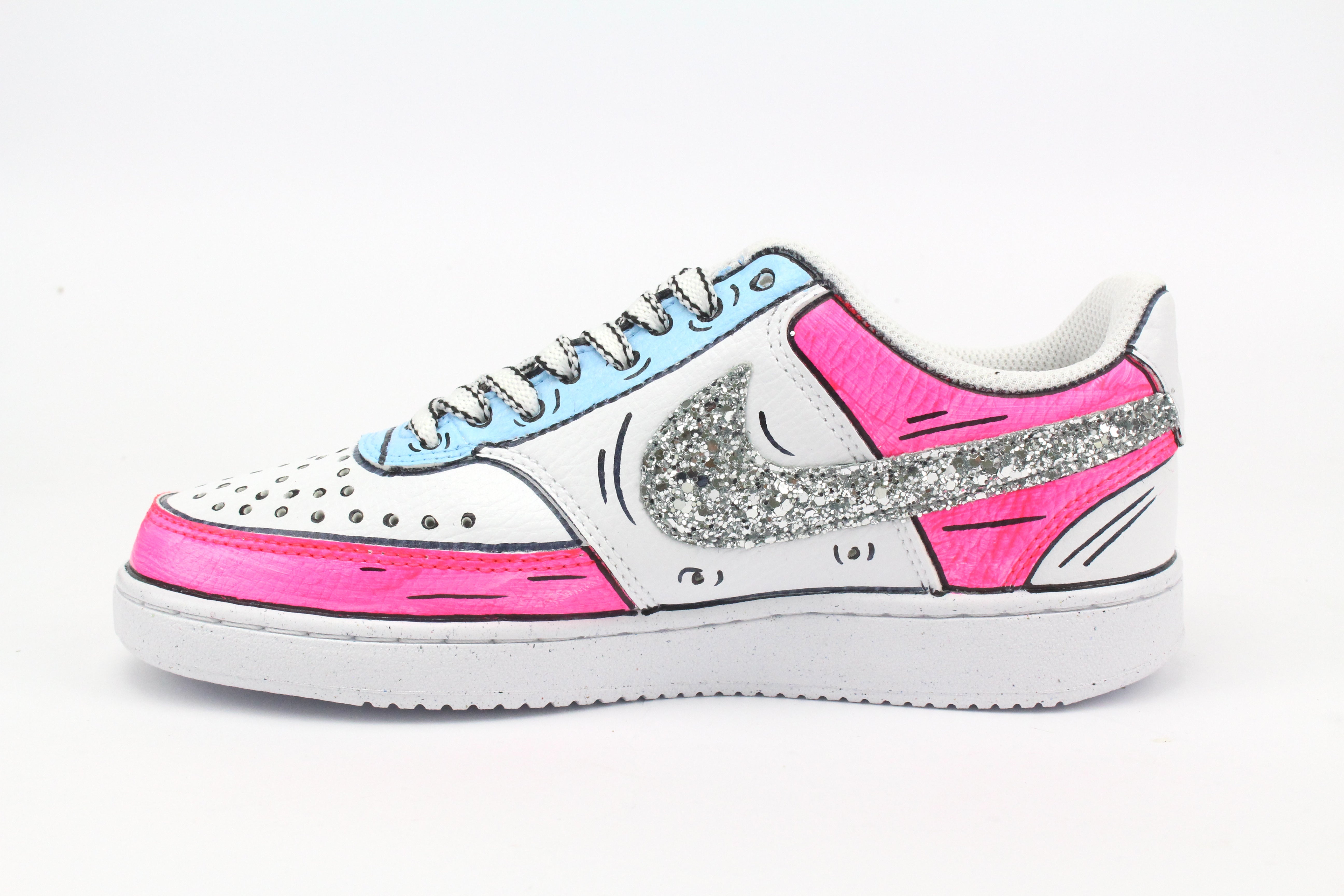 Nike Court Vision Low Cartoons Pink &amp; Glitter