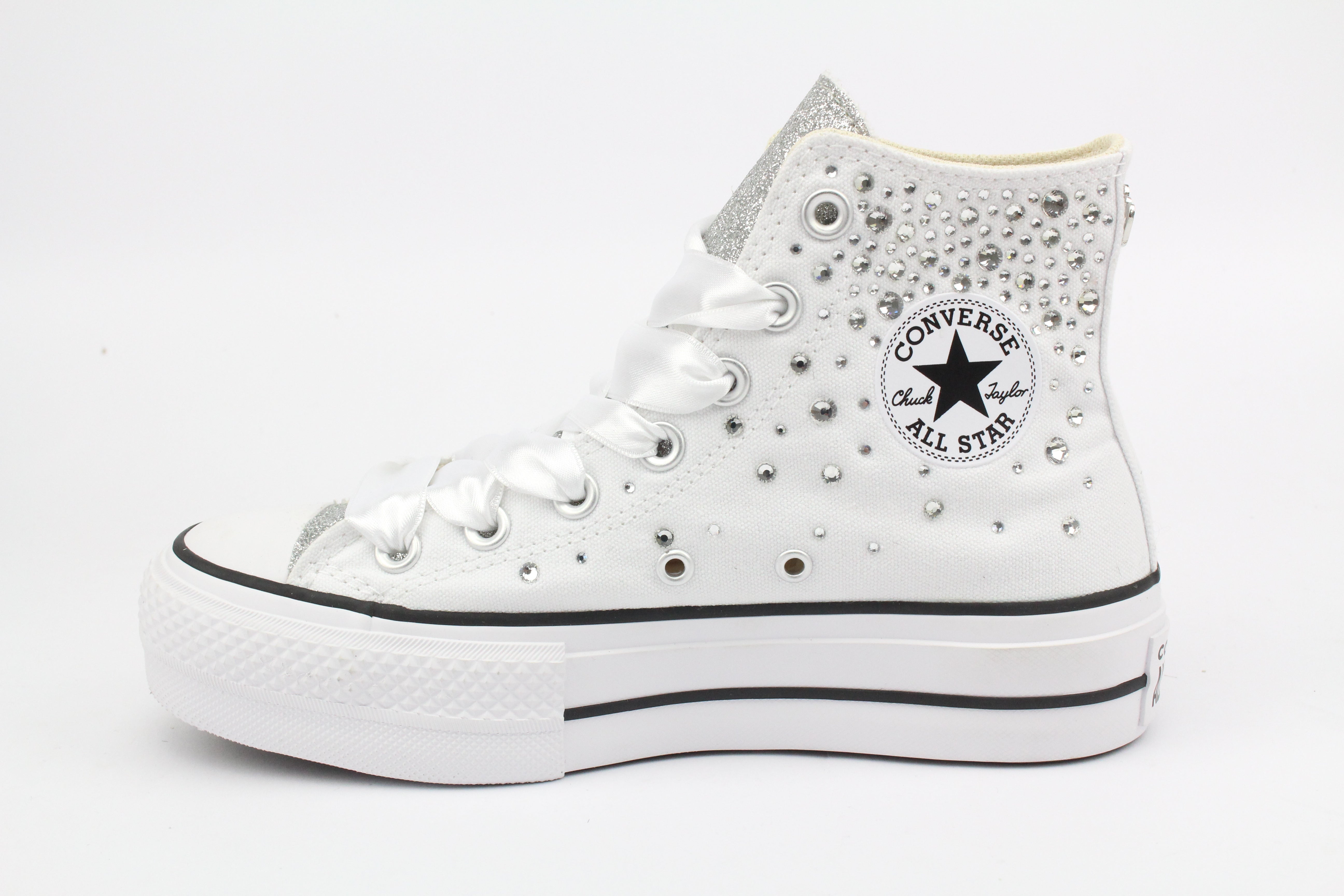 Converse All Star Platform White Strass Thermo Crystal &amp; Glitter