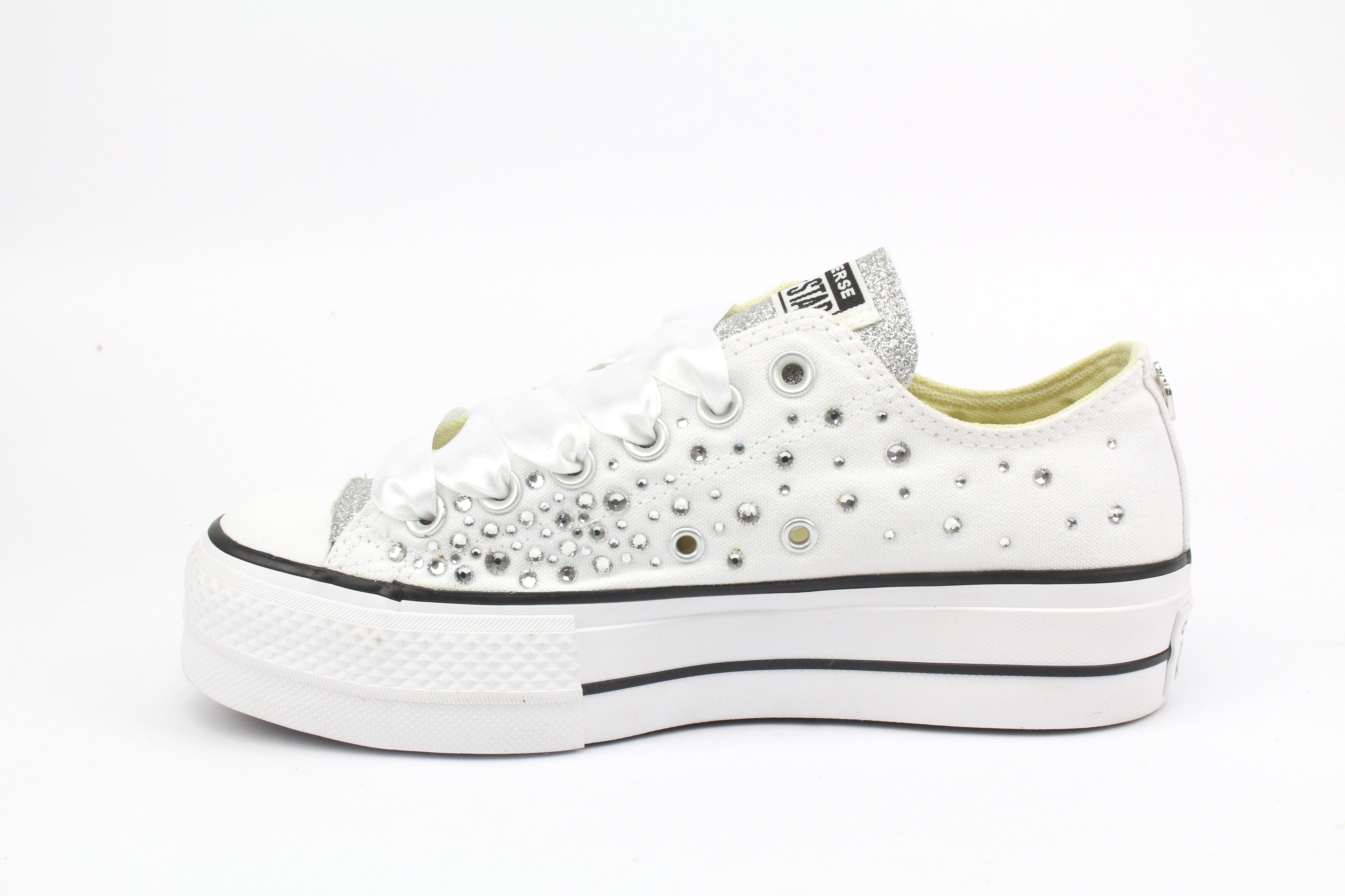 Converse All Star Platform Low White Strass Thermo Crystal &amp; Glitter