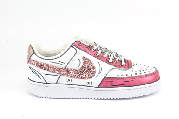 Nike Court Vision Low Cartoons Rosa & Glitter