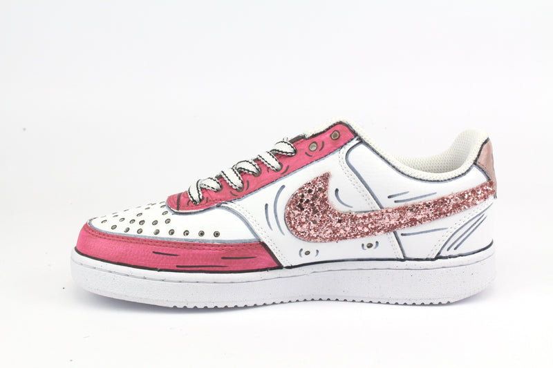 Nike Court Vision Low Cartoons Rosa & Glitter
