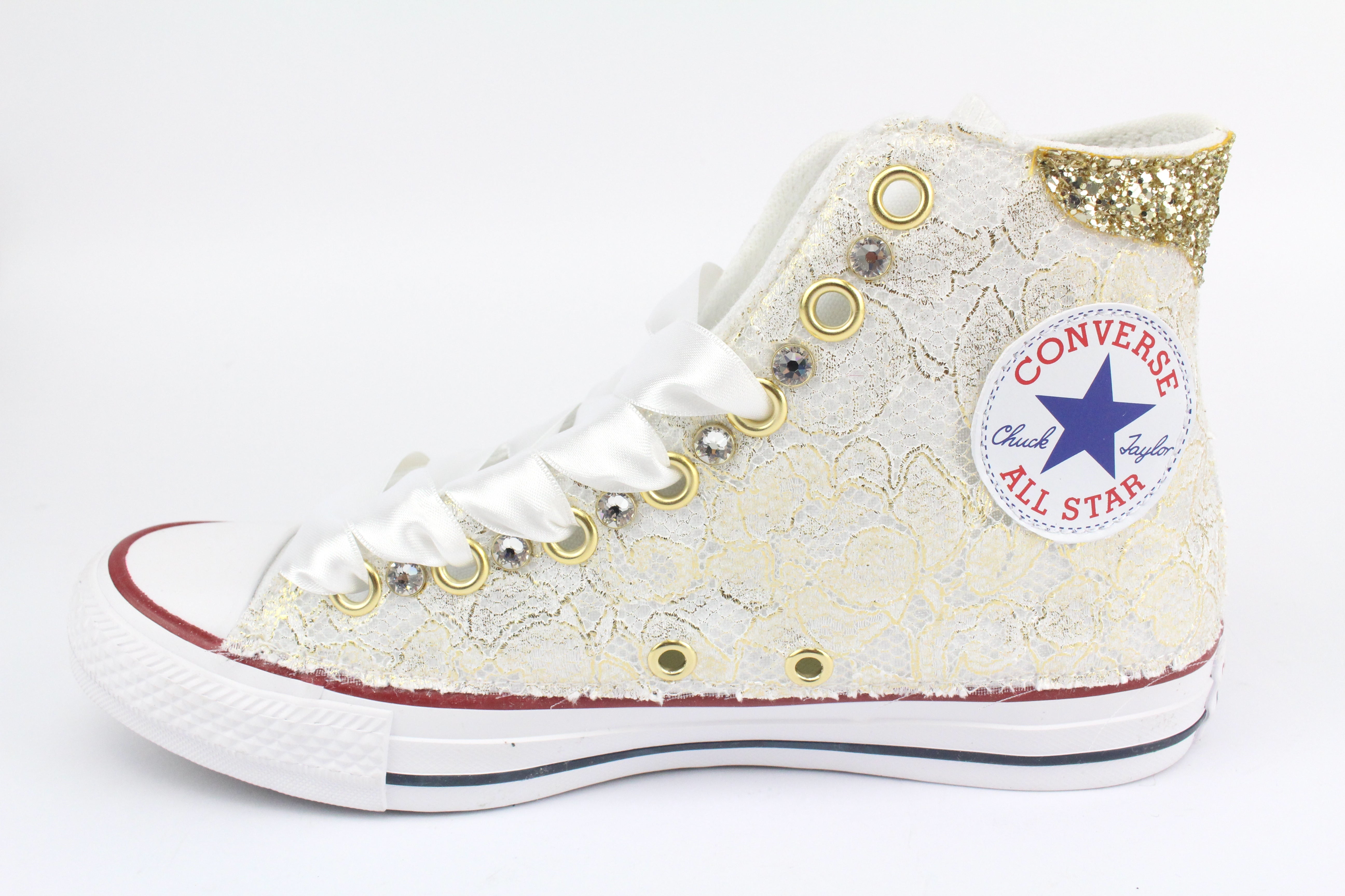 Converse All Star Gold Lace &amp; Rhinestones