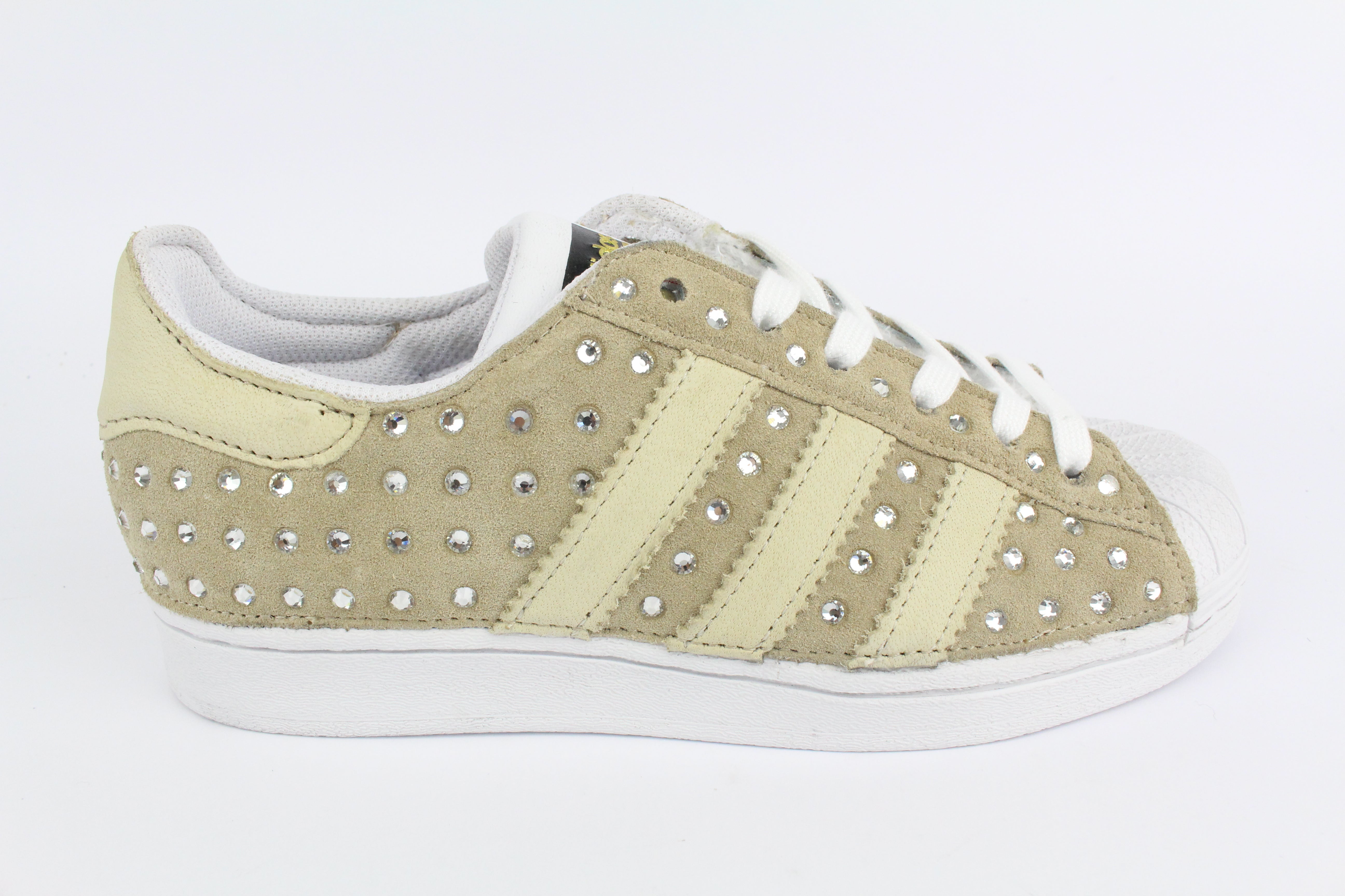 Adidas Superstar Camoscio Beige & Strass Termo