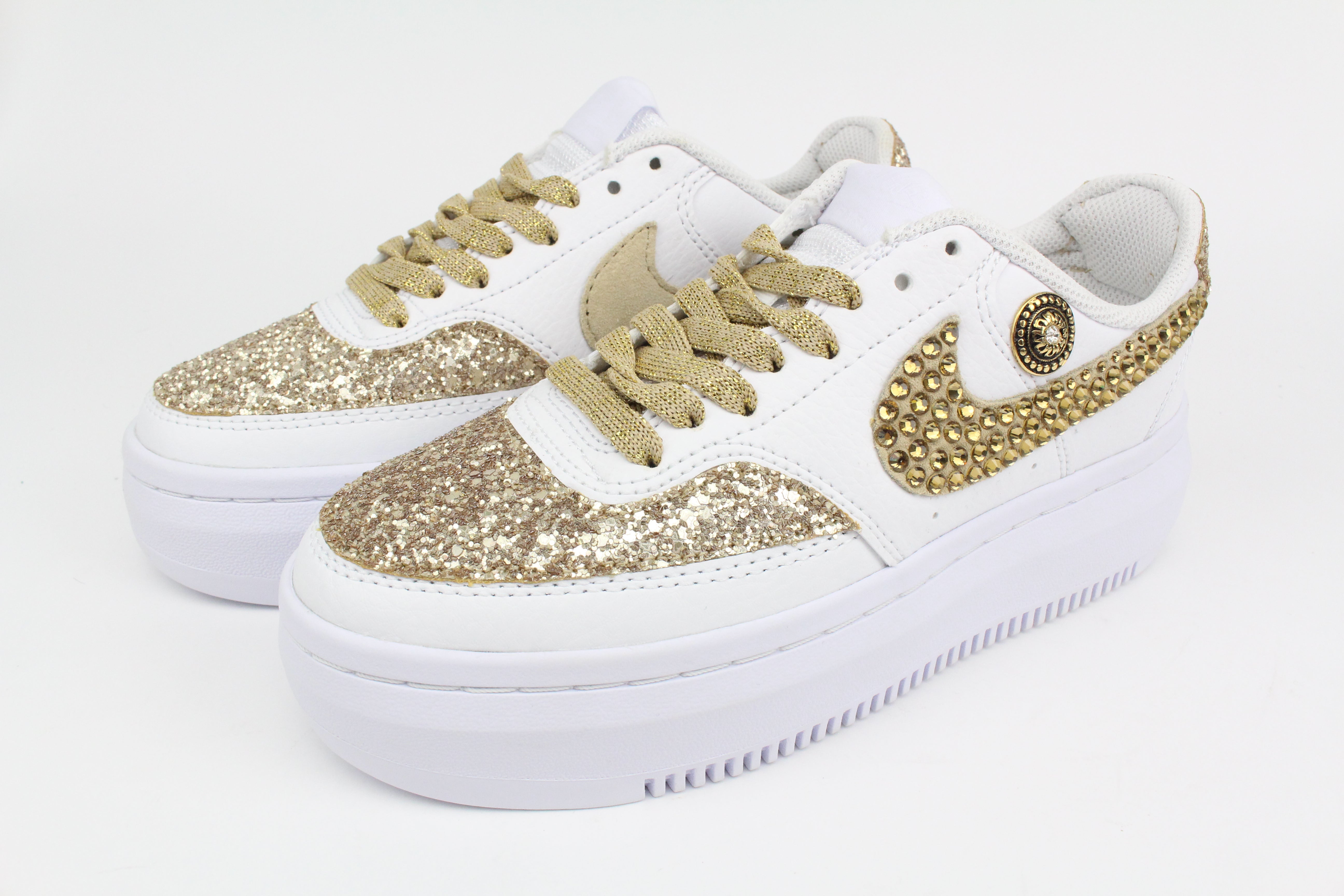 Nike Court Vision Low Platform Rosa Antico Glitter & Strass