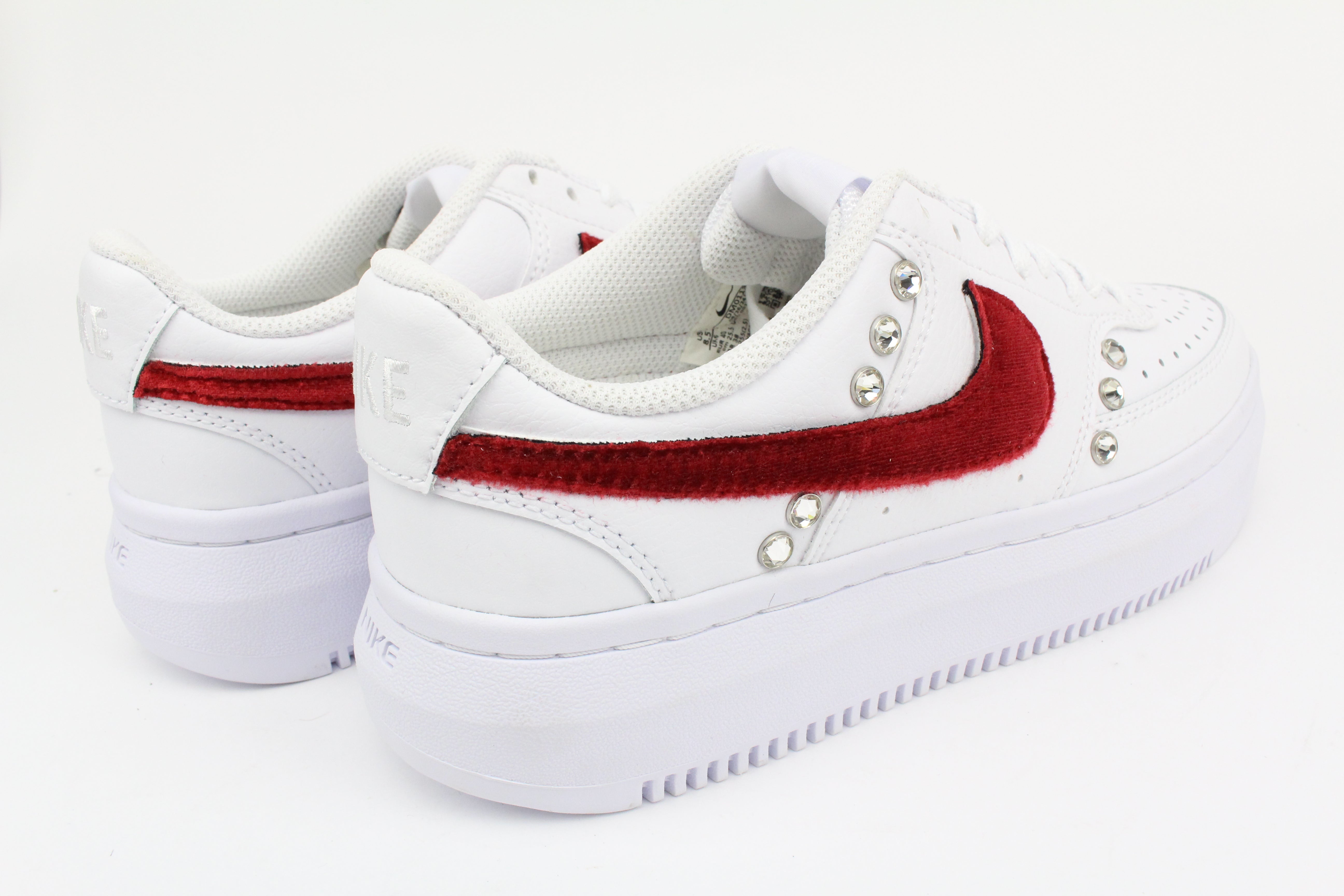 Nike Court Vision Low Platform Red & Strass