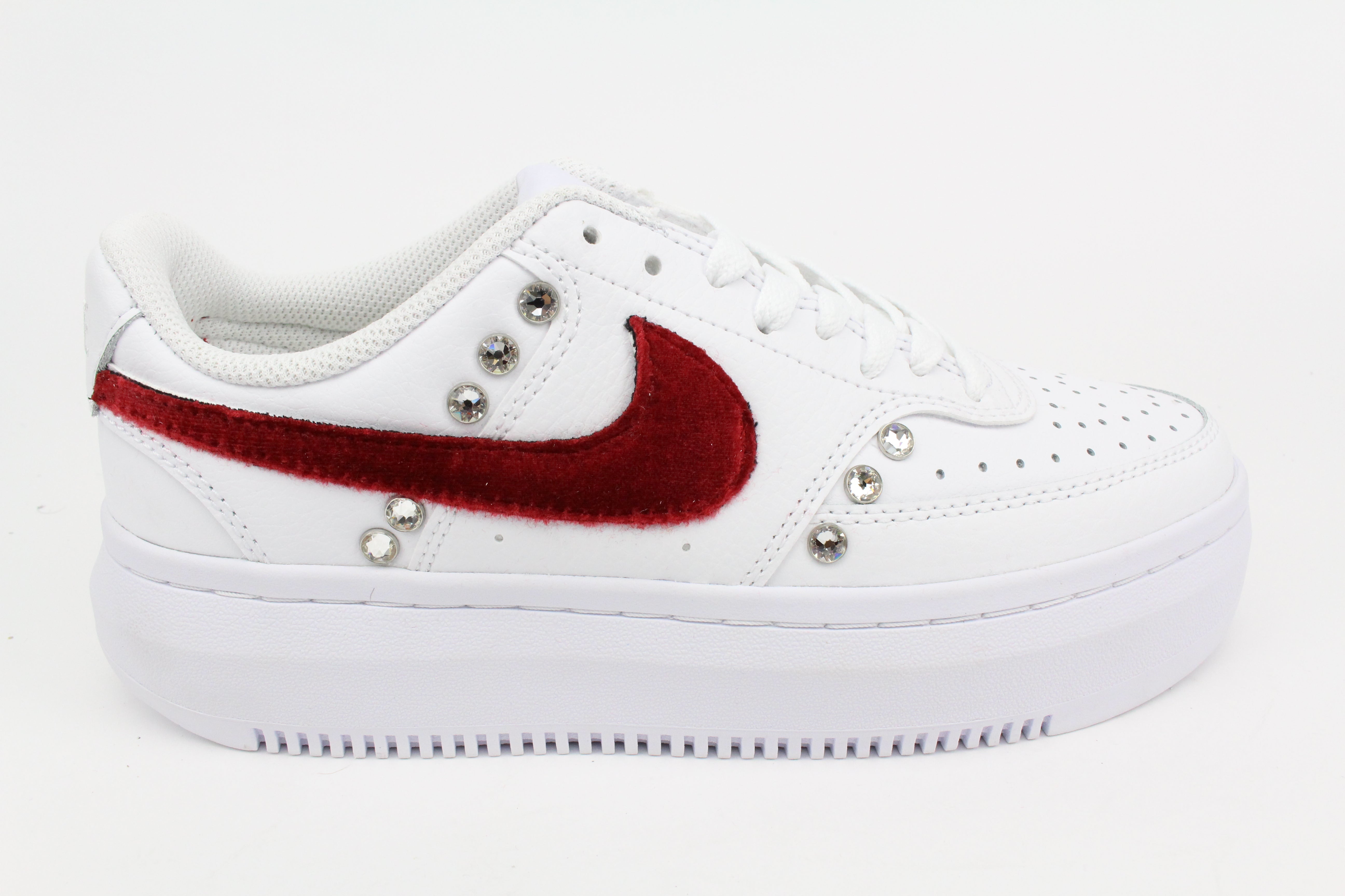 Nike Court Vision Low Platform Red & Strass