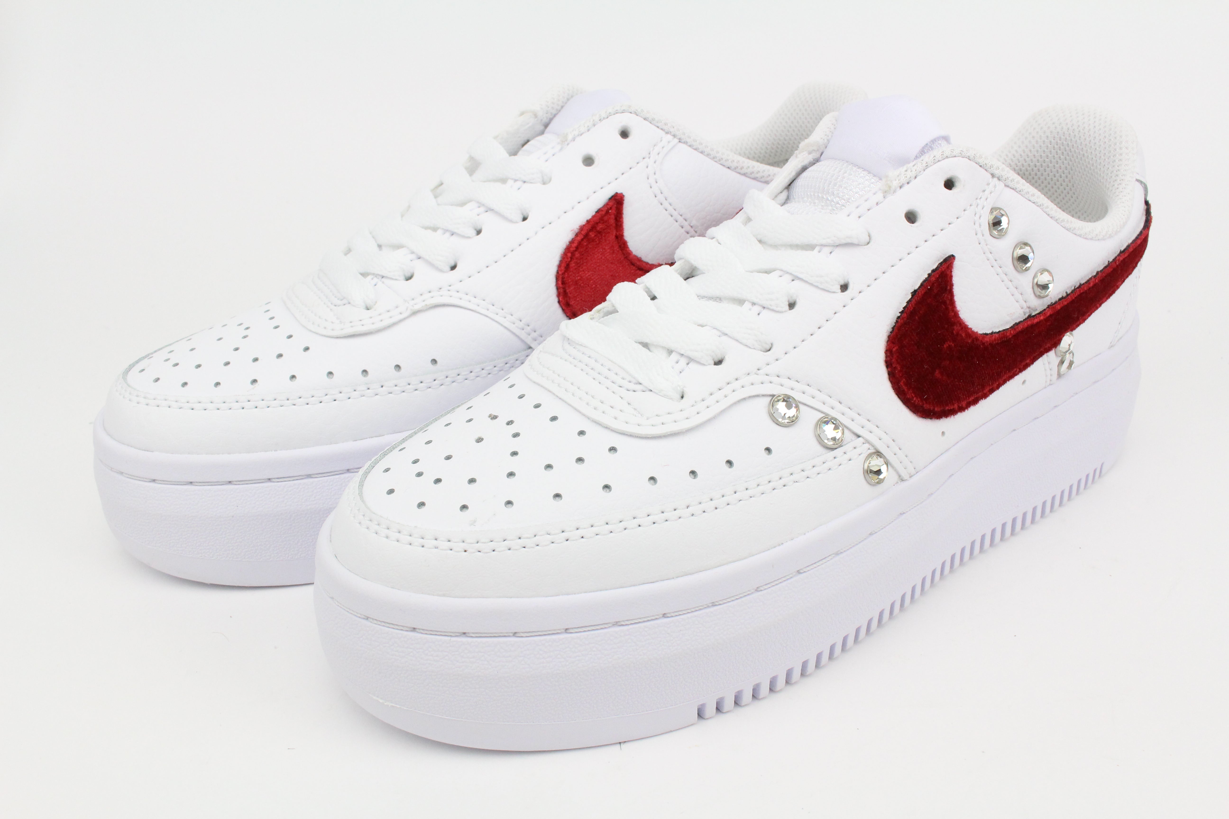 Nike Court Vision Low Platform Red & Strass