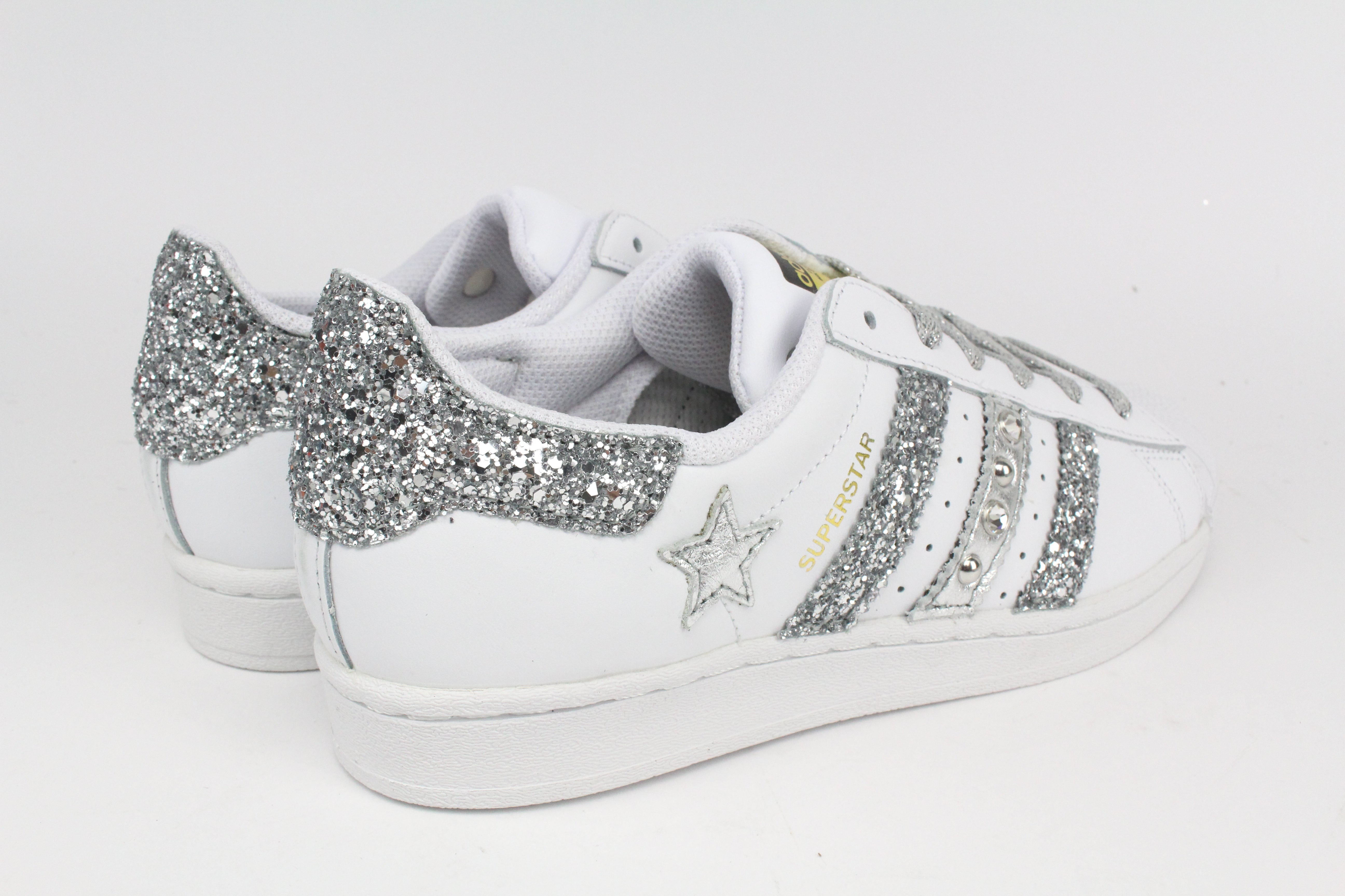 Adidas Superstar Glitter Silver Stella Strass