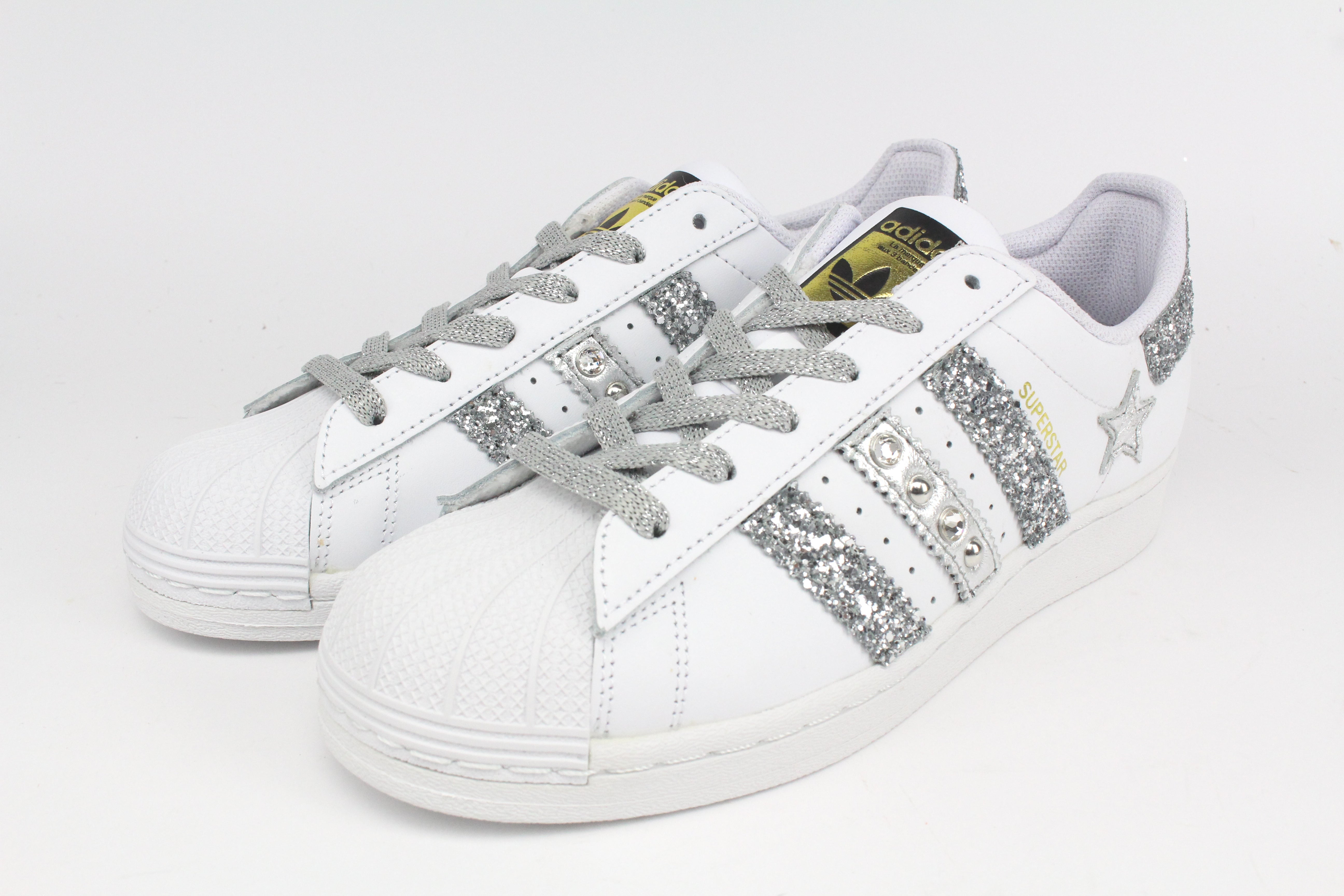 Adidas Superstar Glitter Silver Stella Strass