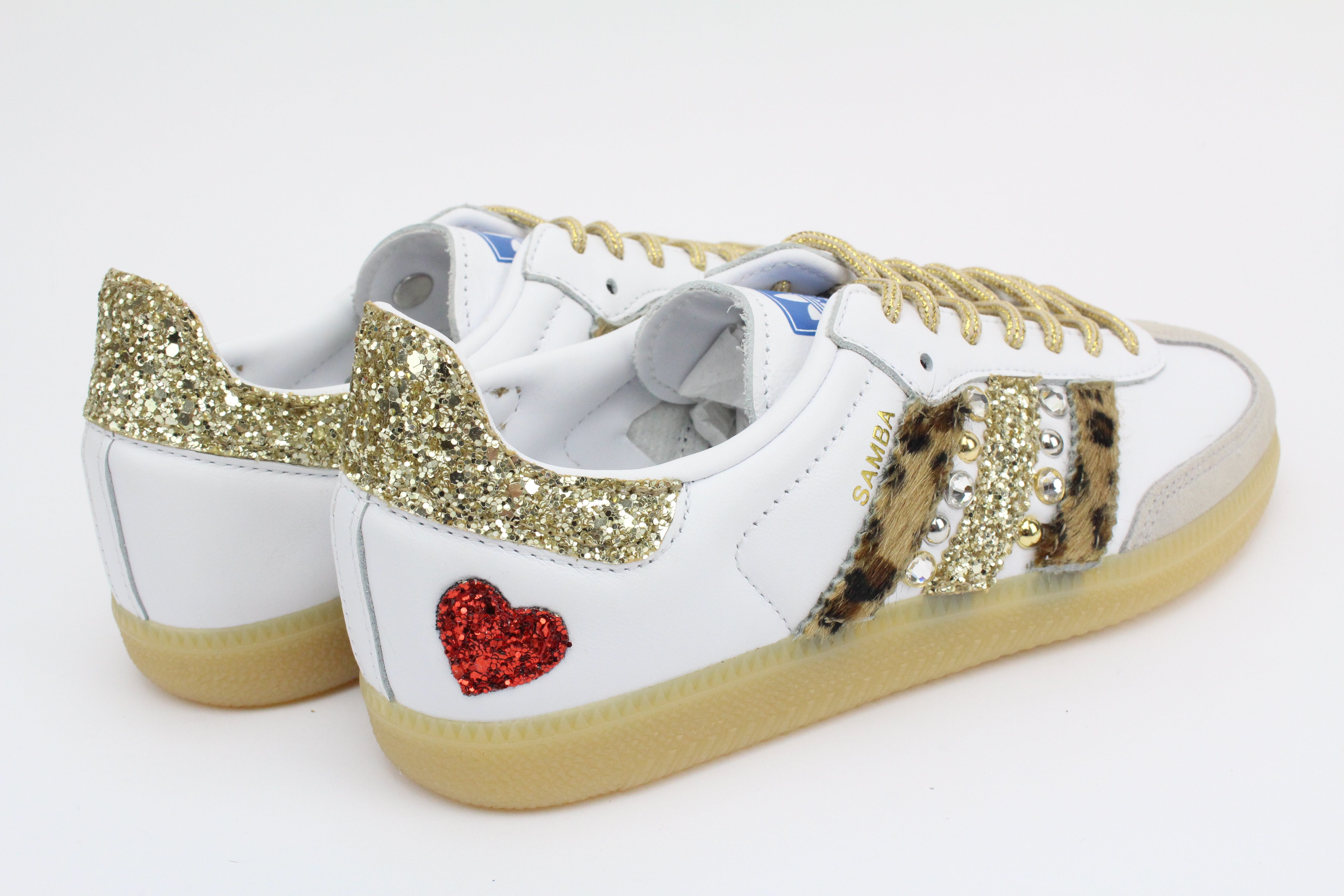 Adidas Original SAMBA Bande Glitter maculato e Cuore