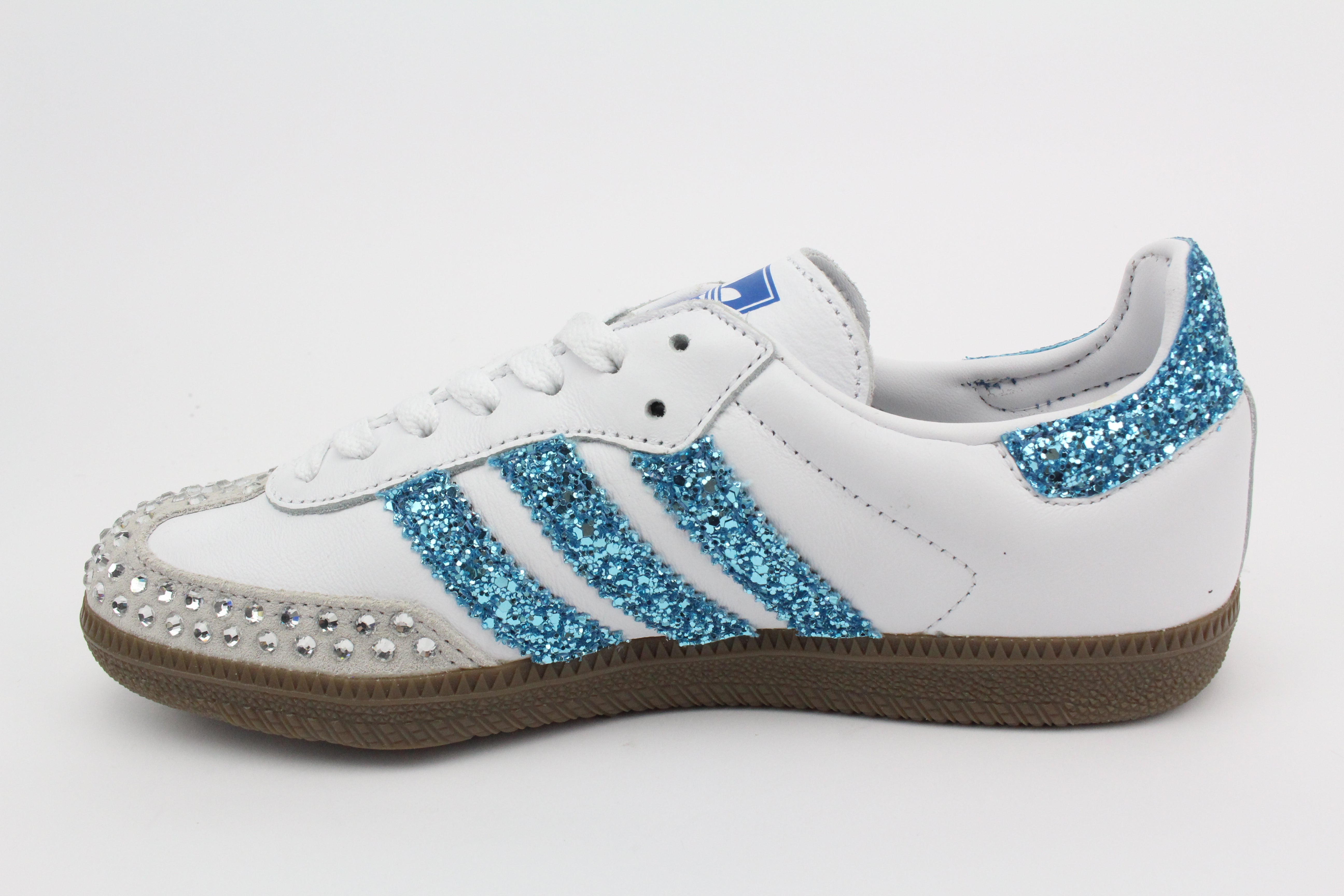 Adidas Original SAMBA Glitter & Strass Termo Azzurro