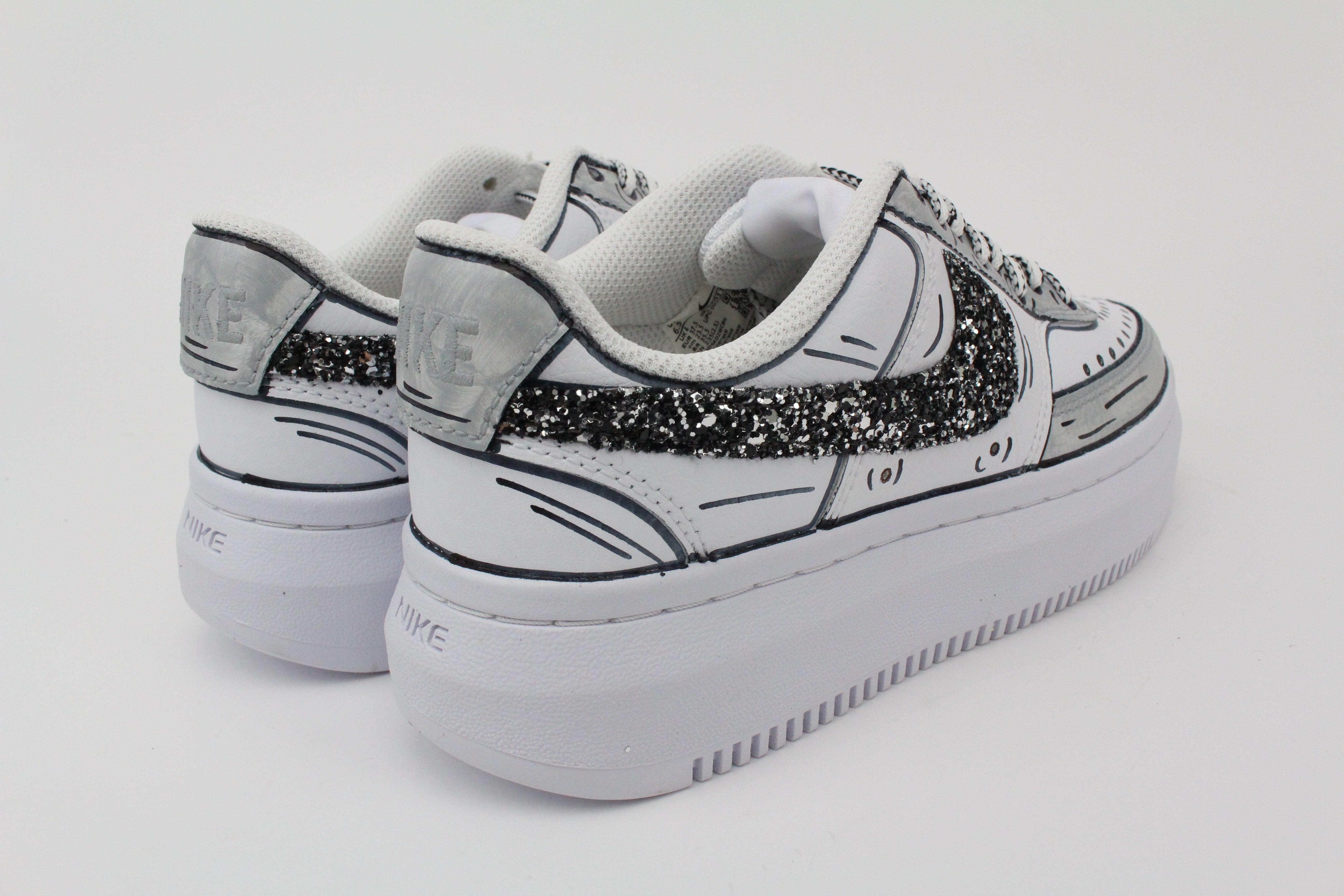 Nike Court Vision Low Platform Cartoon Grey & Glitter
