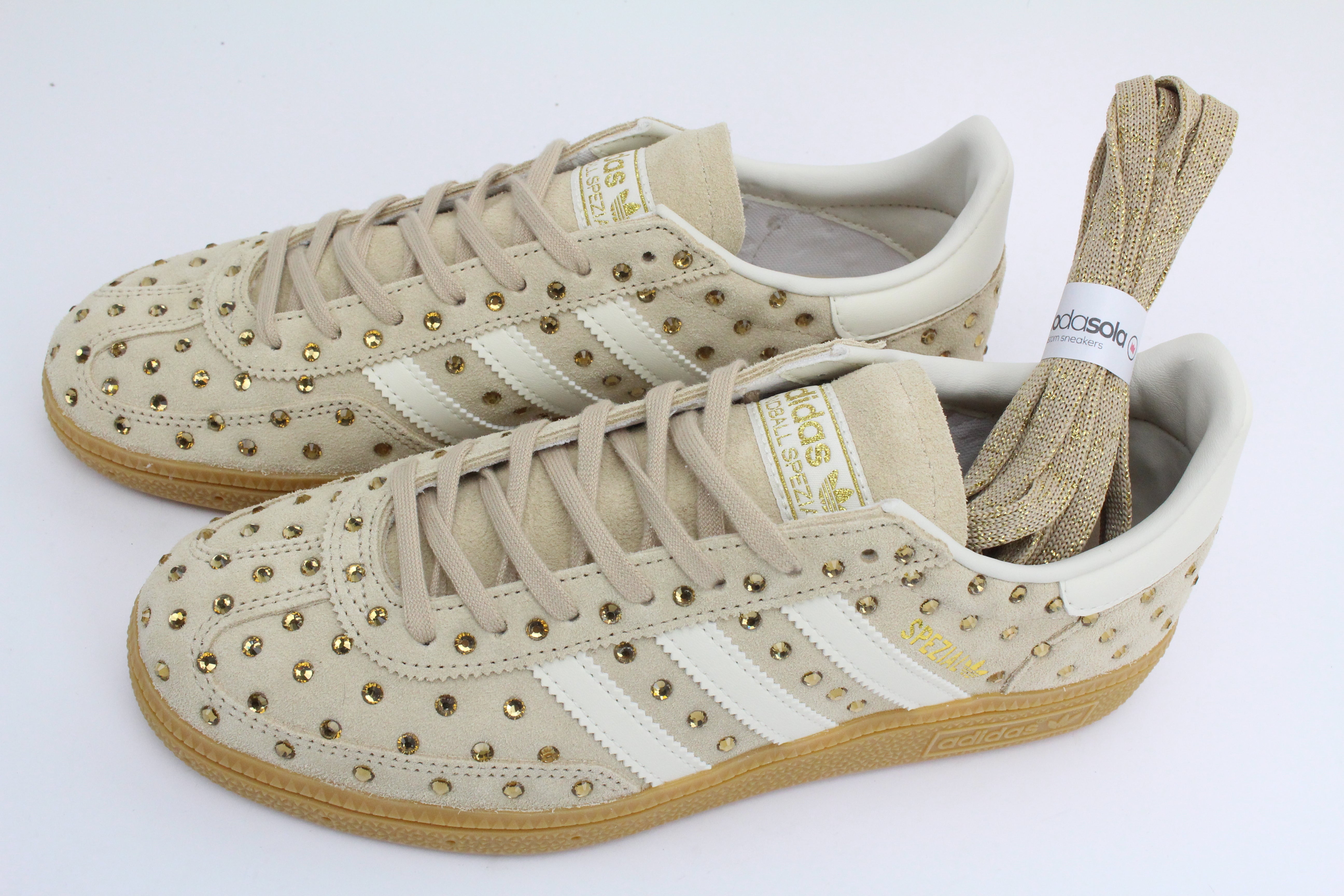 Adidas Original SPEZIAL MAGBEI/OWHITE Total Strass Termo e laccio oro