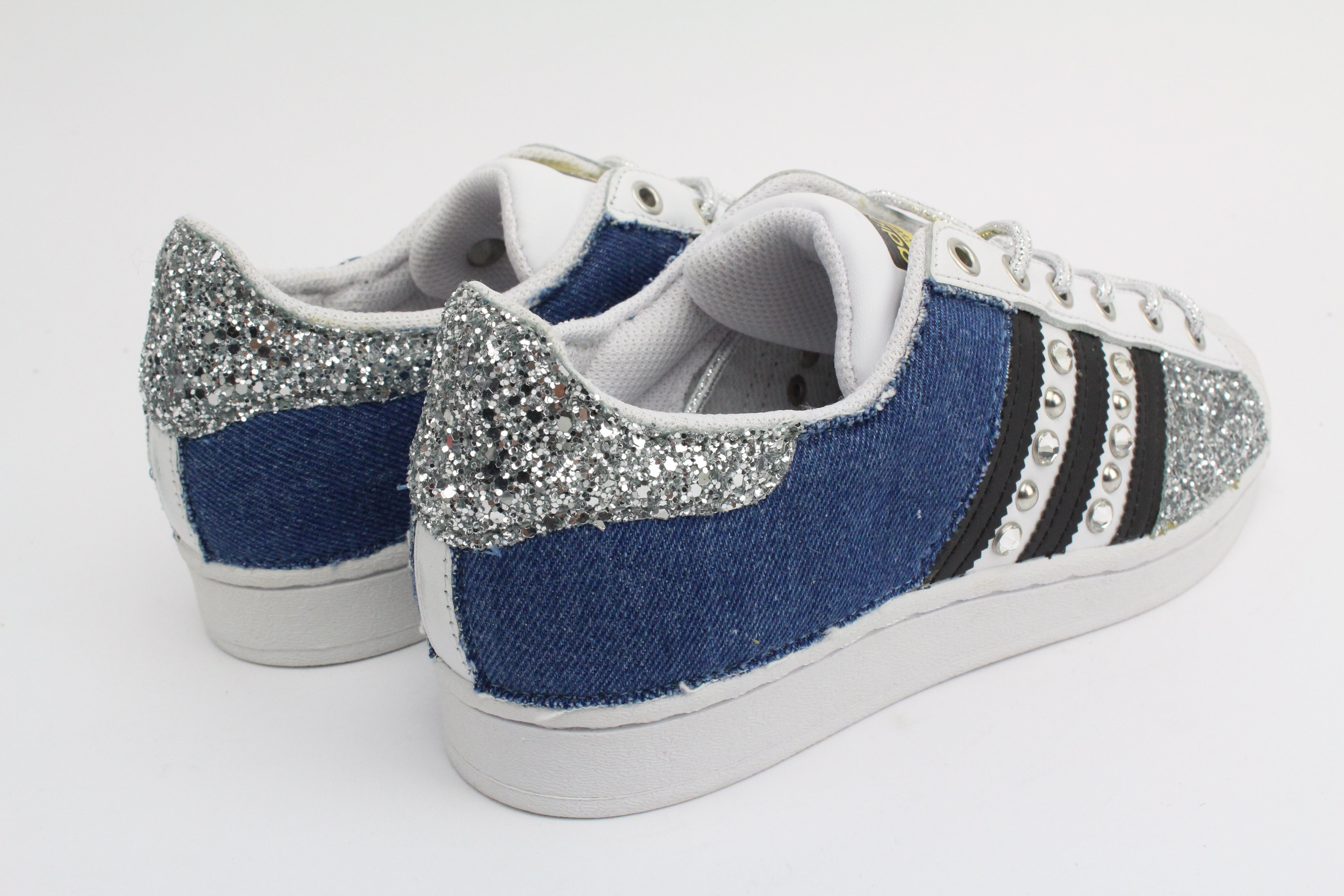 Adidas Superstar Jeans & Glitter Argento