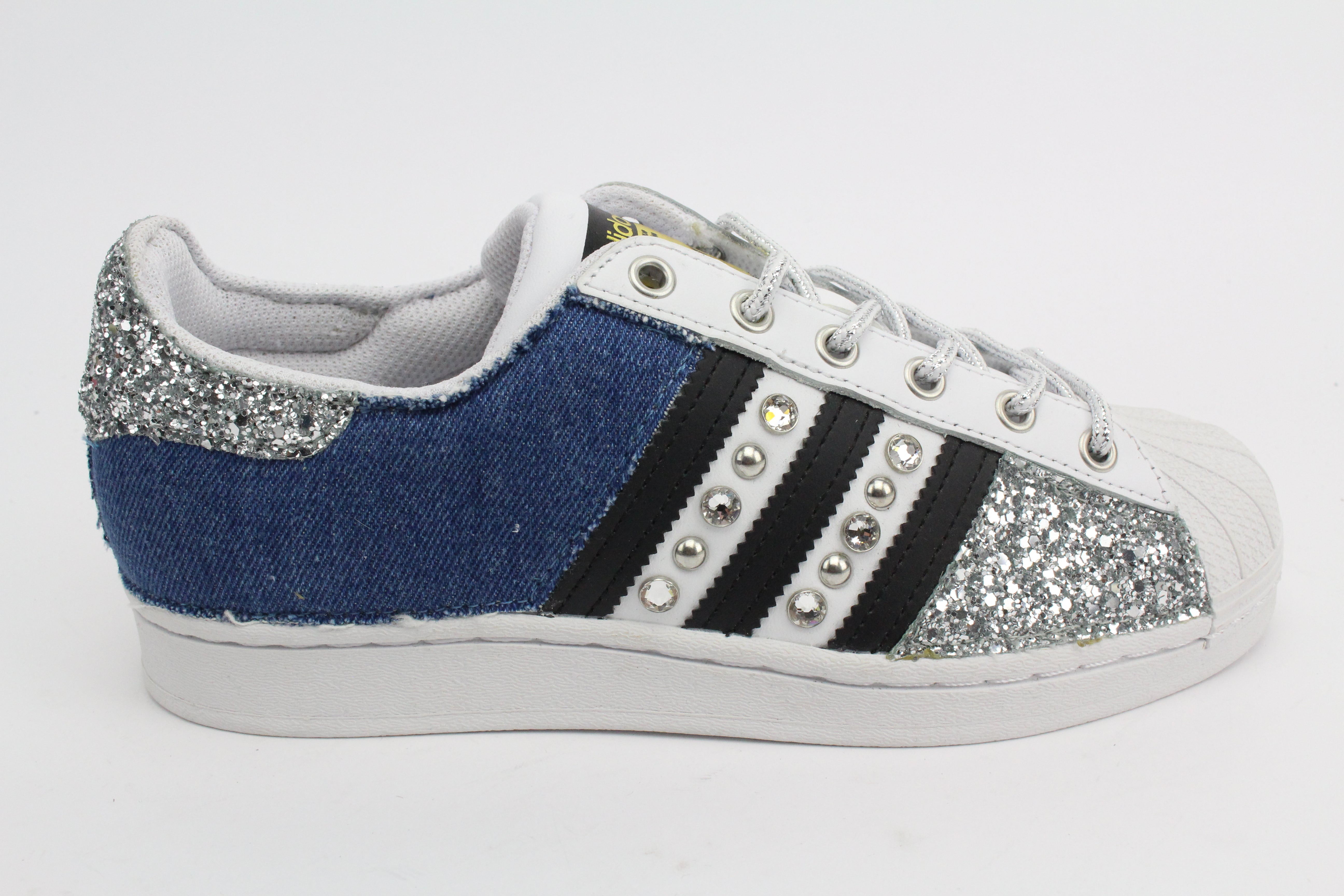 Adidas Superstar Jeans & Glitter Argento