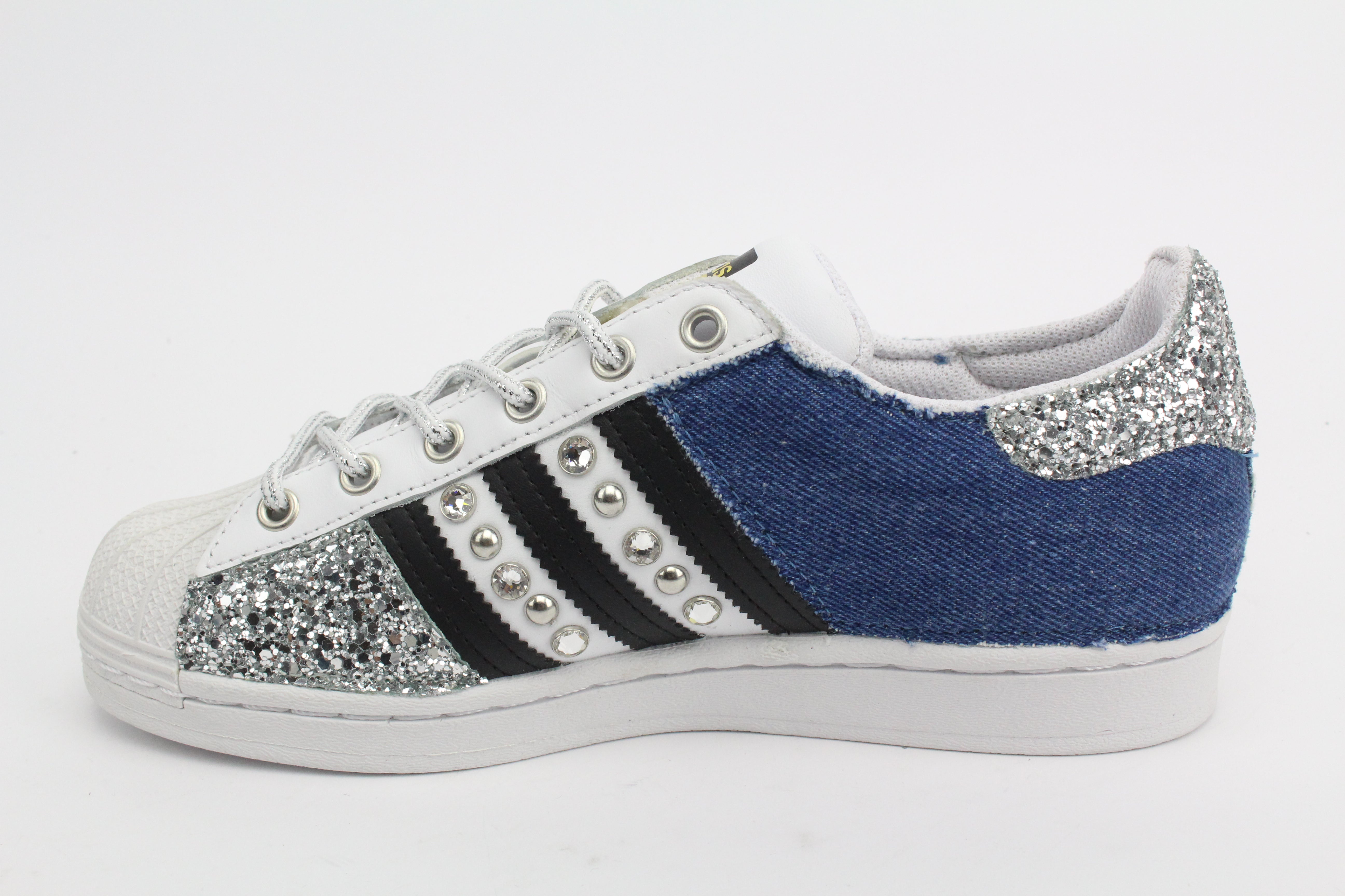 Adidas Superstar Jeans & Glitter Argento