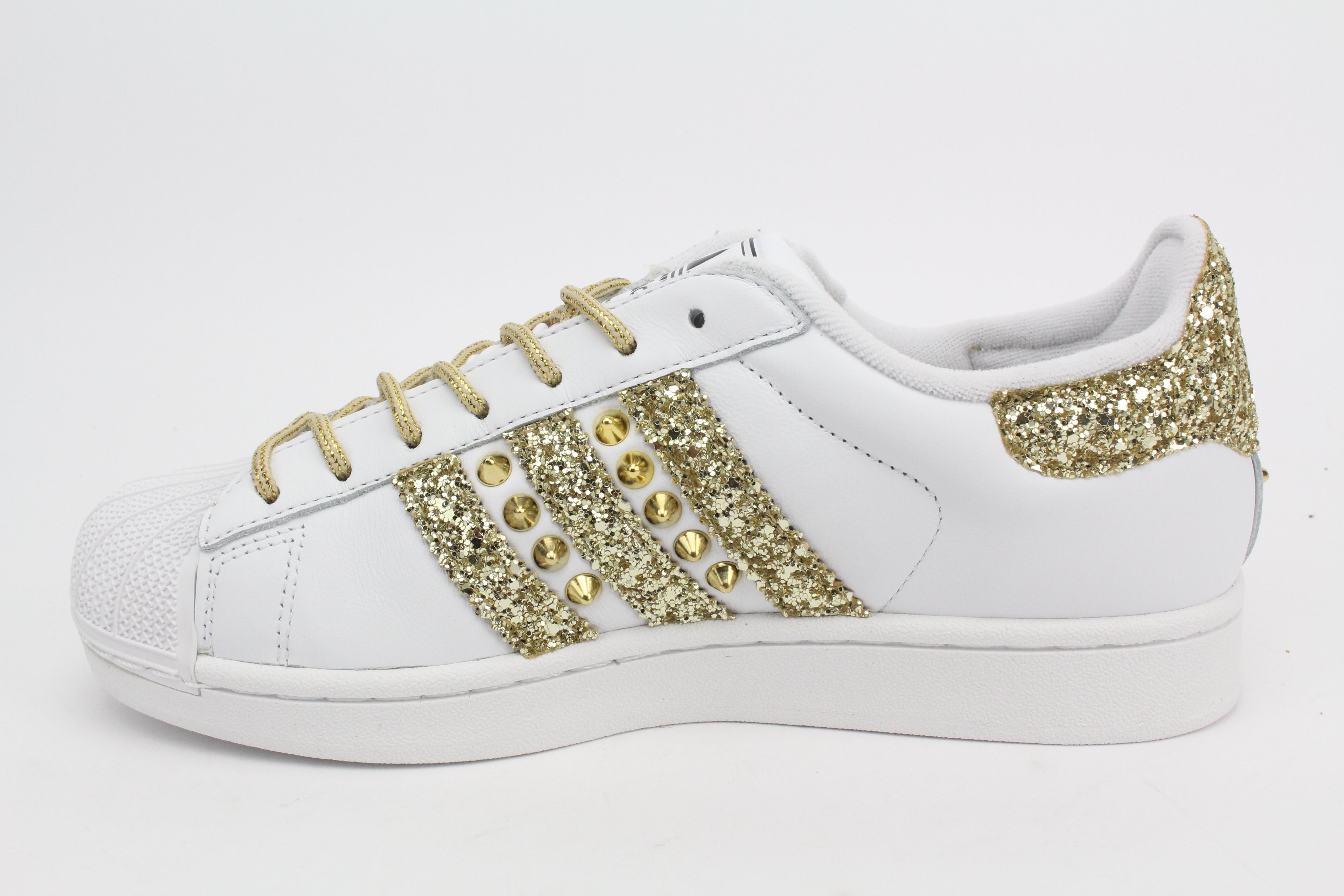 Adidas Superstar Glitter Oro e borchie