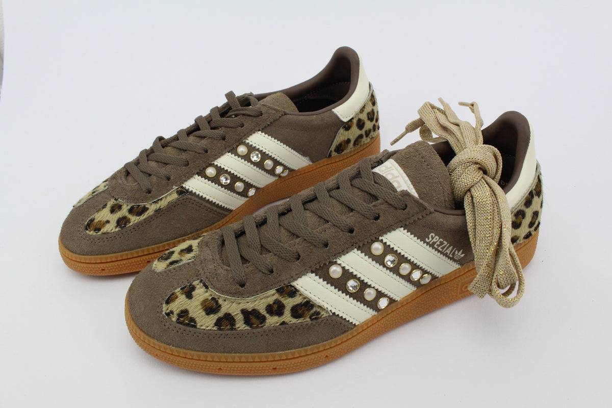Adidas Original SPEZIAL Pelle Maculata borchie e strass