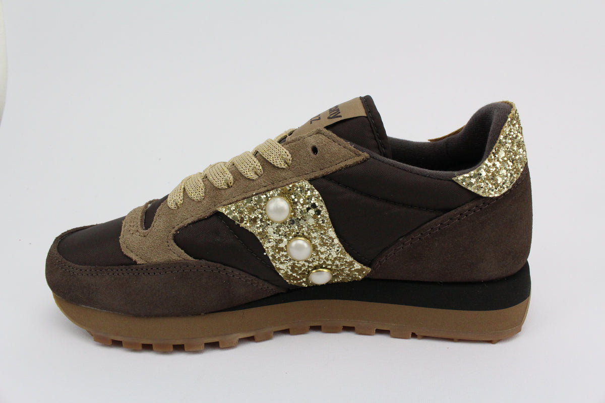 Saucony Jazz brown glitter oro e perle oro