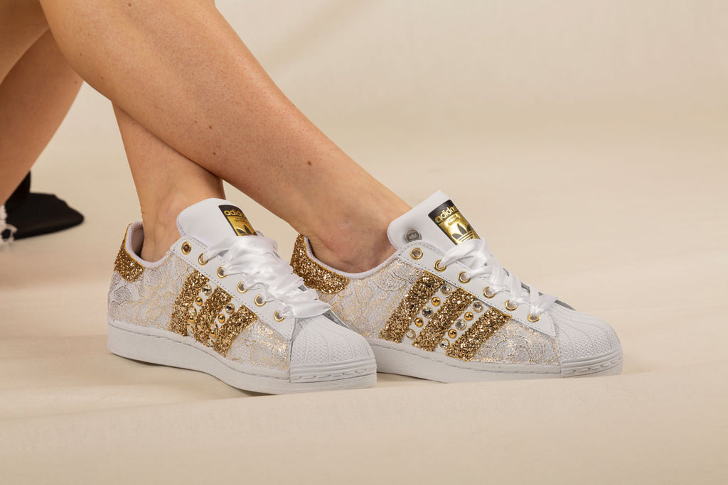 Scarpe Superstar Oro E Bianche Adidas Superstar Bold Custom