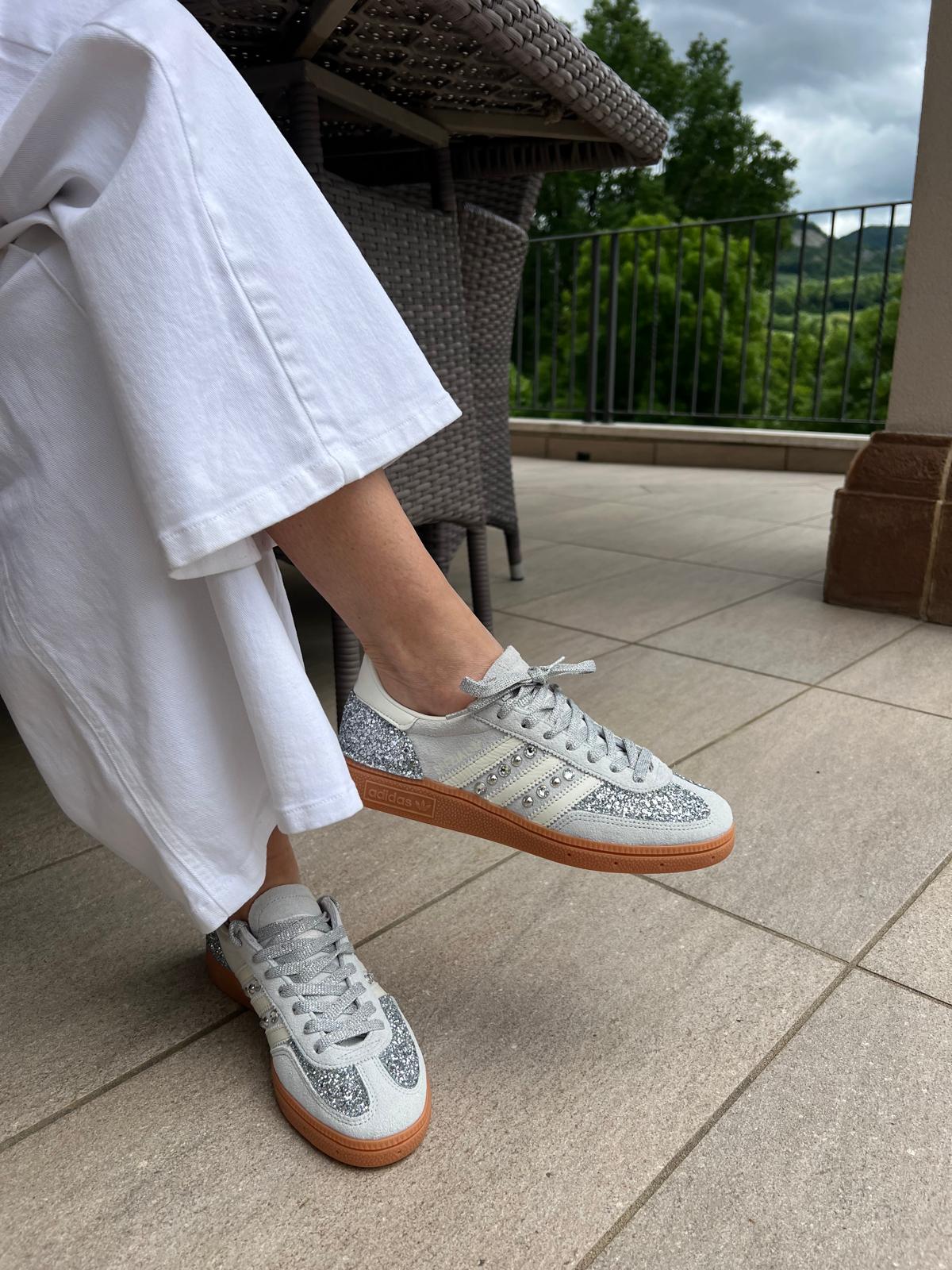 Adidas Original SPEZIAL WONSIL Glitter Argento Borchie e Strass