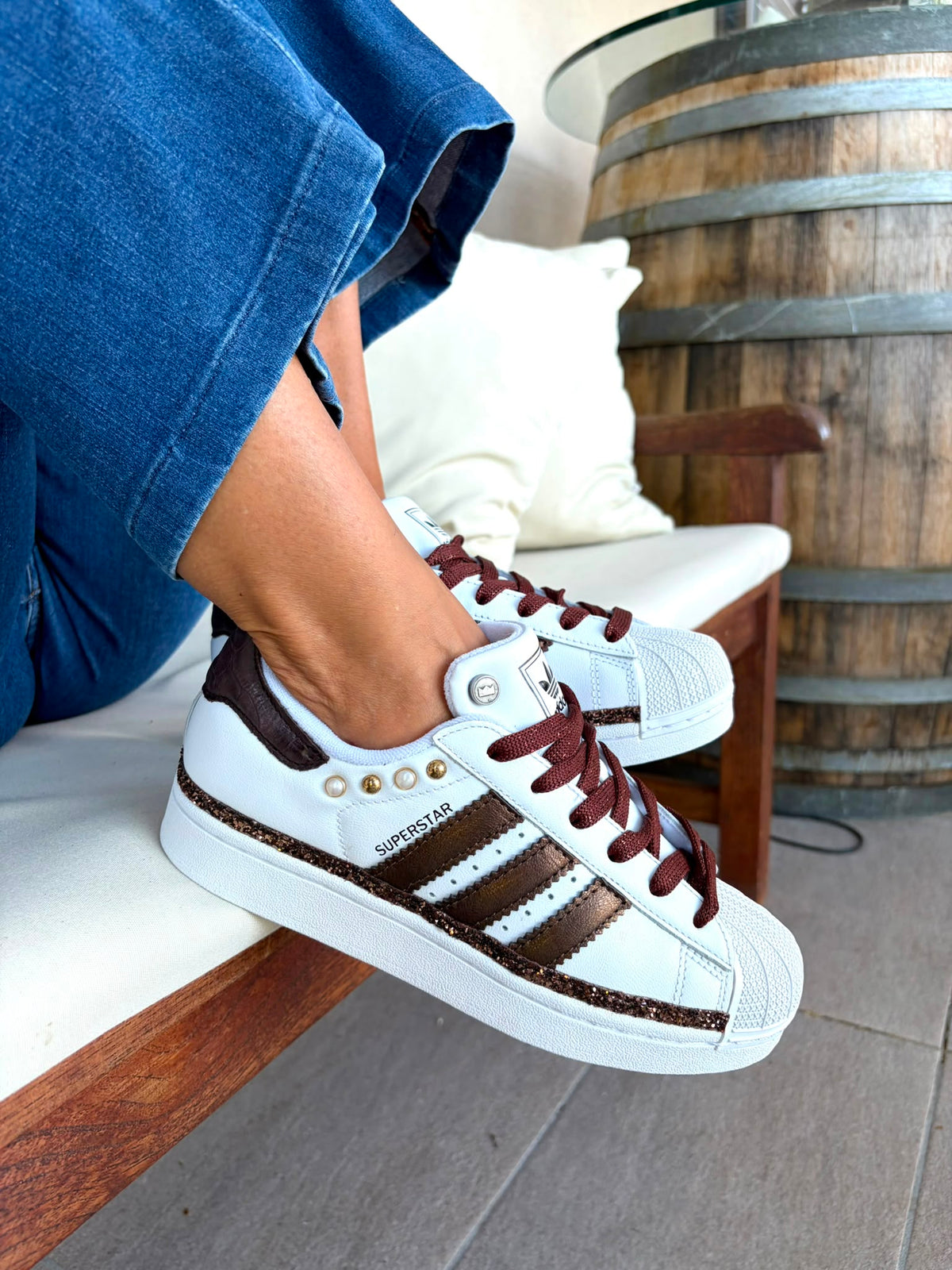 Adidas Superstar pelle cocco e glitter
