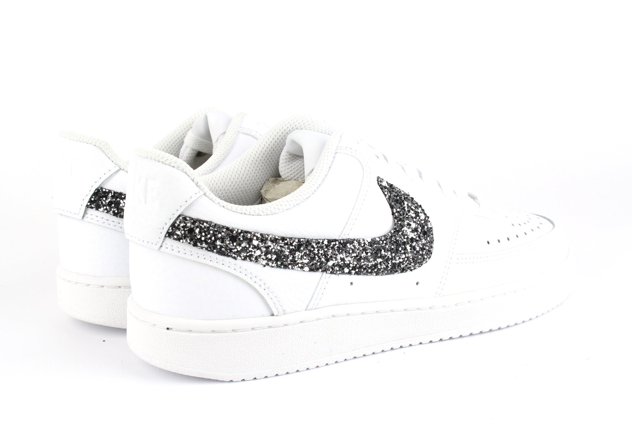 Nike Court Vision Low Black Silver Glitter