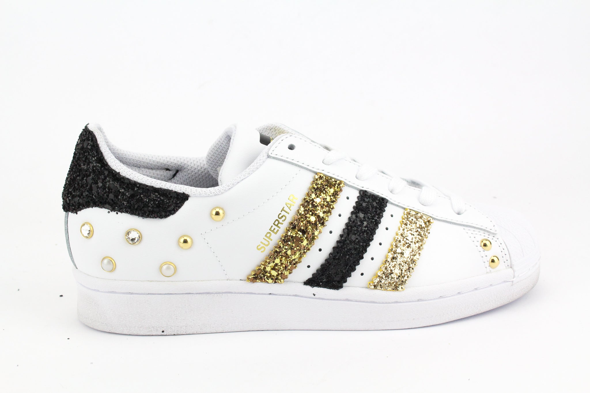 Adidas Superstar Multiglitter Gold &amp; Studs