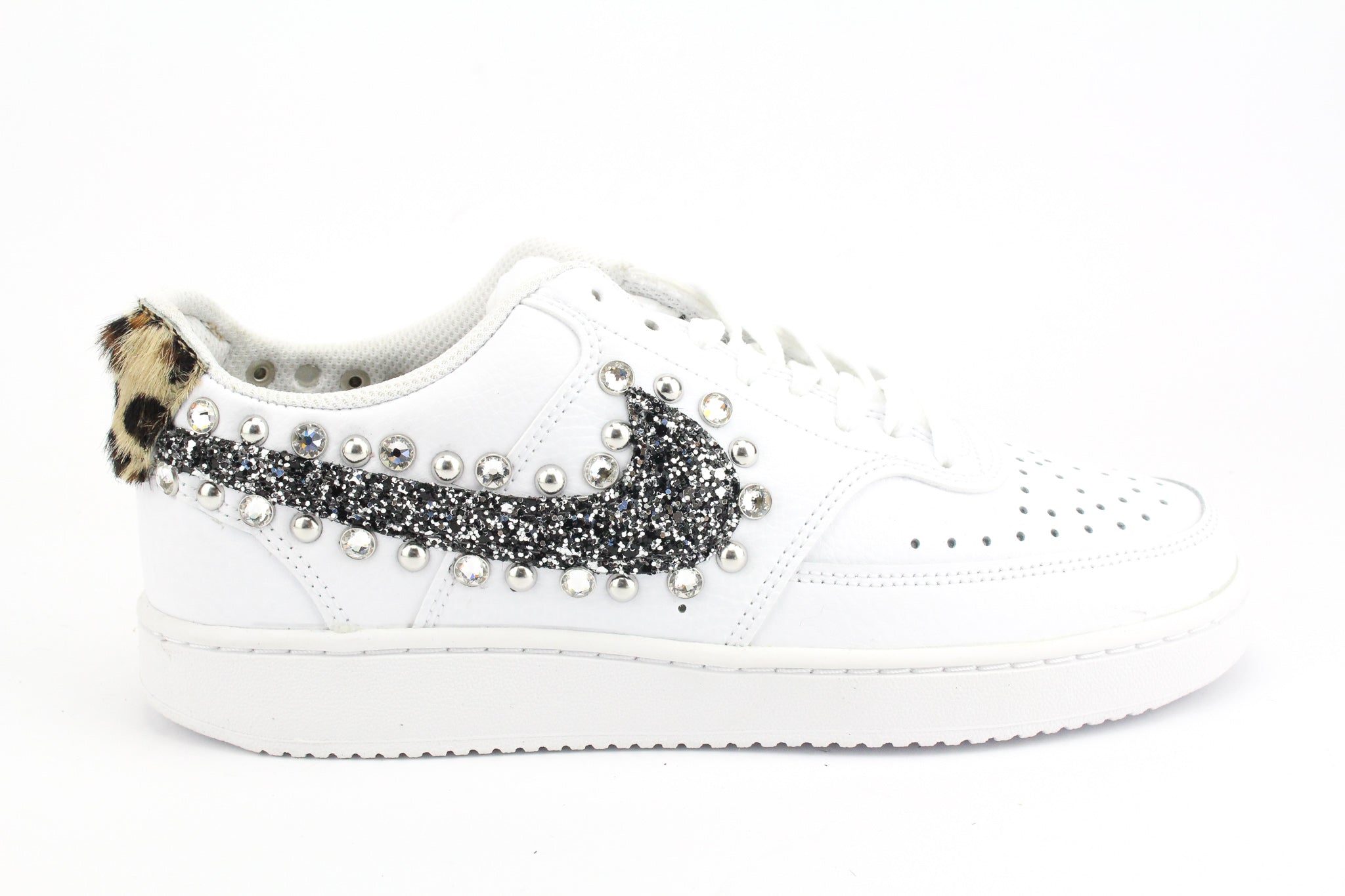 Nike Court Vision Low Maculate Black Silver Glitter &amp; Strass