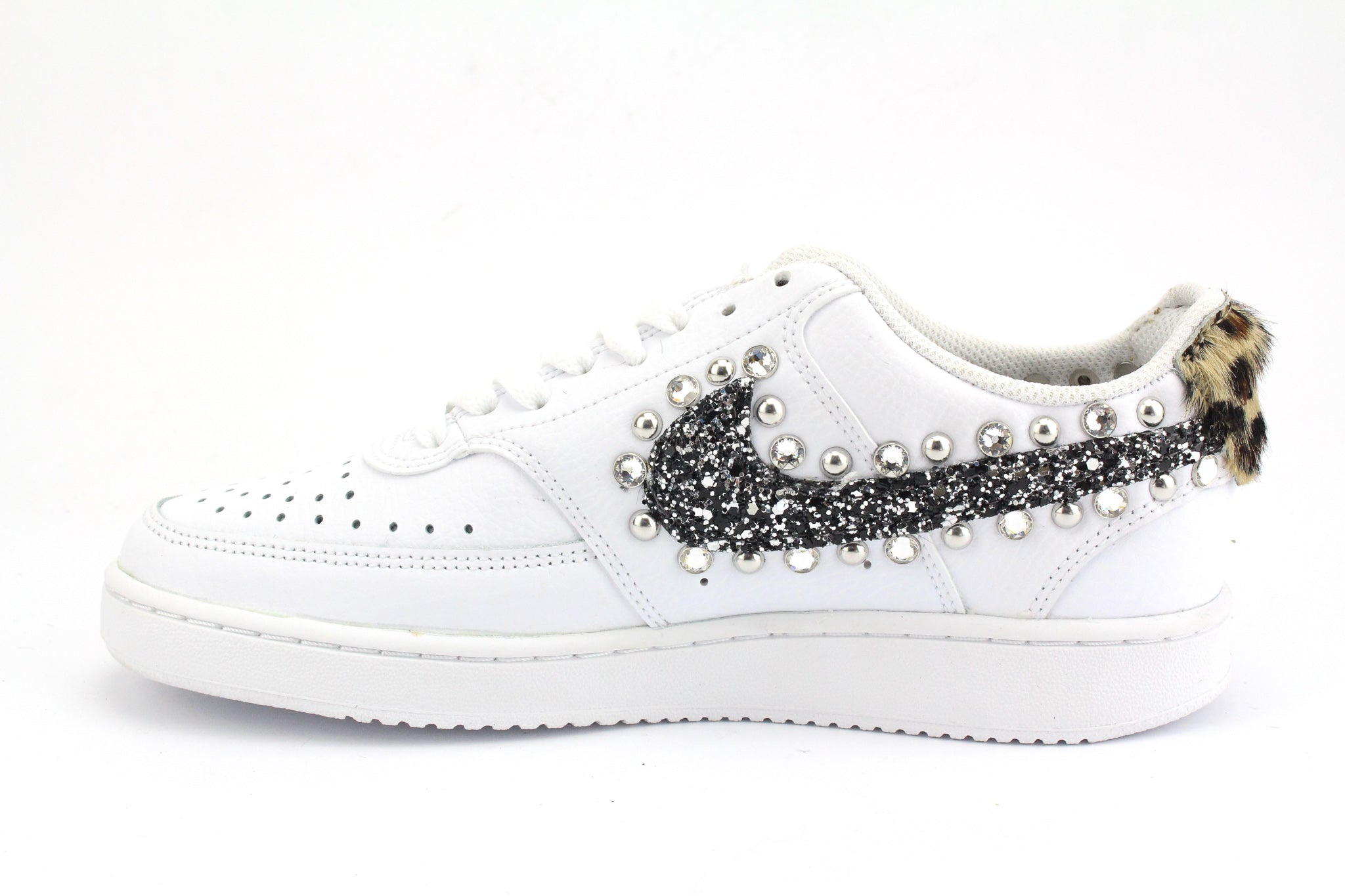 Nike Court Vision Low Maculate Black Silver Glitter &amp; Strass