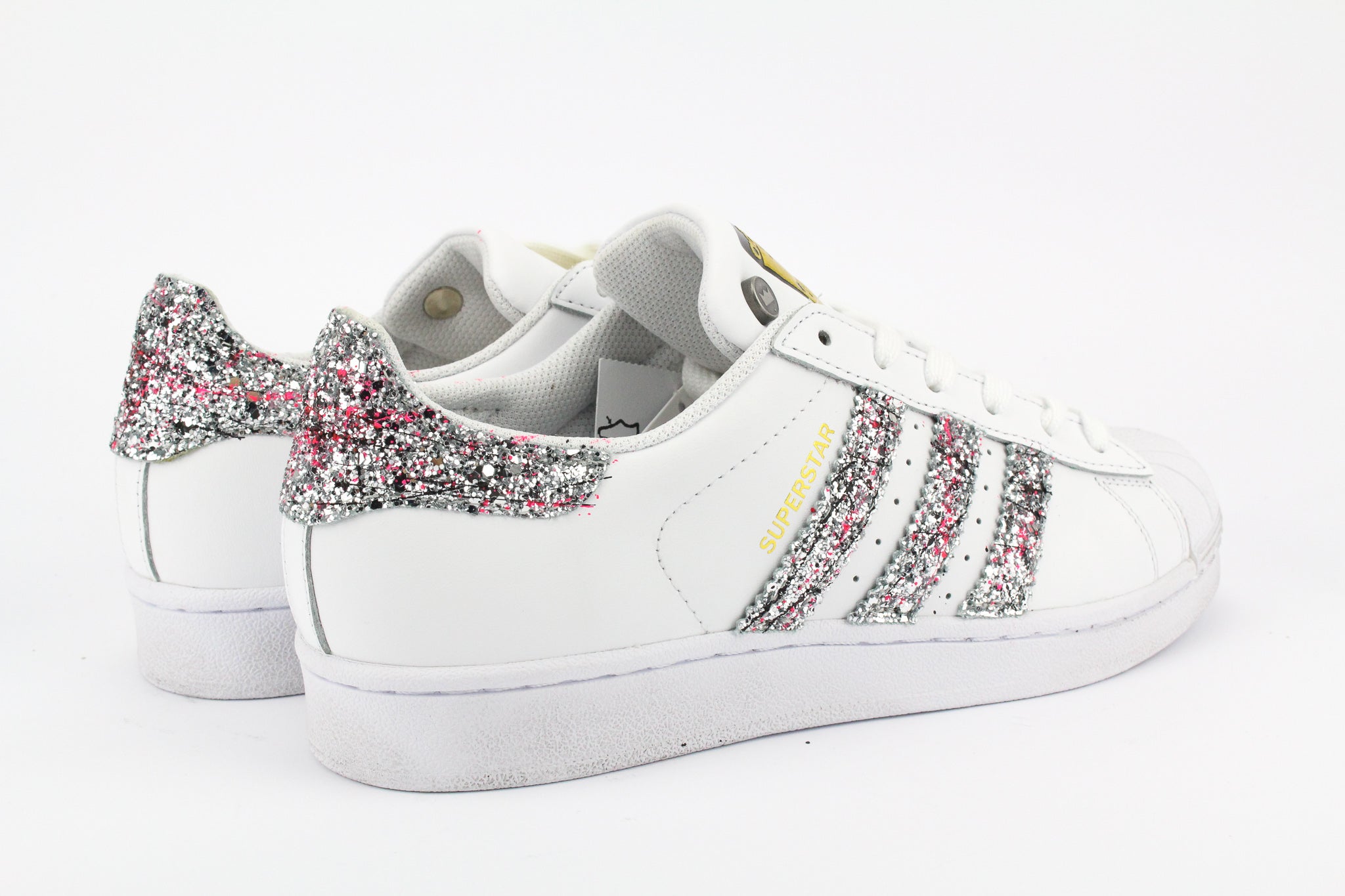 Adidas Superstar Silver Glitter & Skizzi Vernice