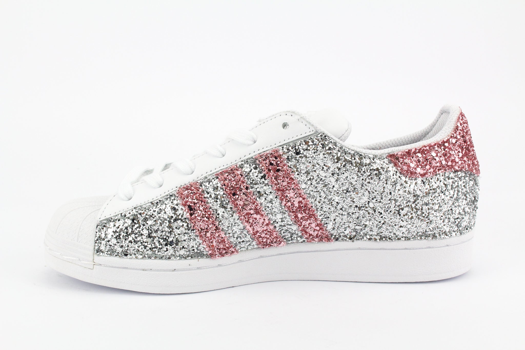 Adidas Superstar Total Silver &amp; Pink Glitter