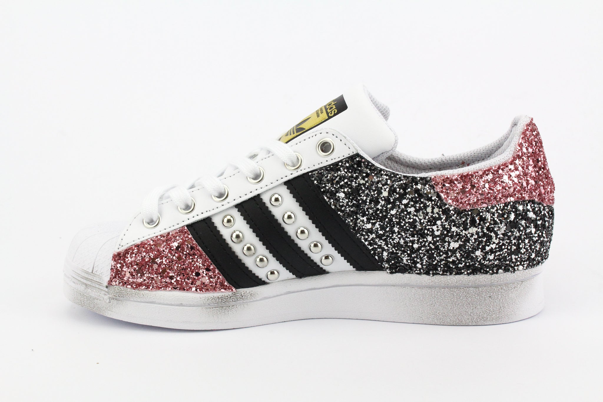Adidas Superstar Total Glitter Black Silver & Pink