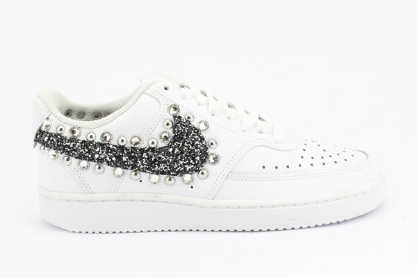 Nike Court Vision Low Black Silver Glitter & Strass