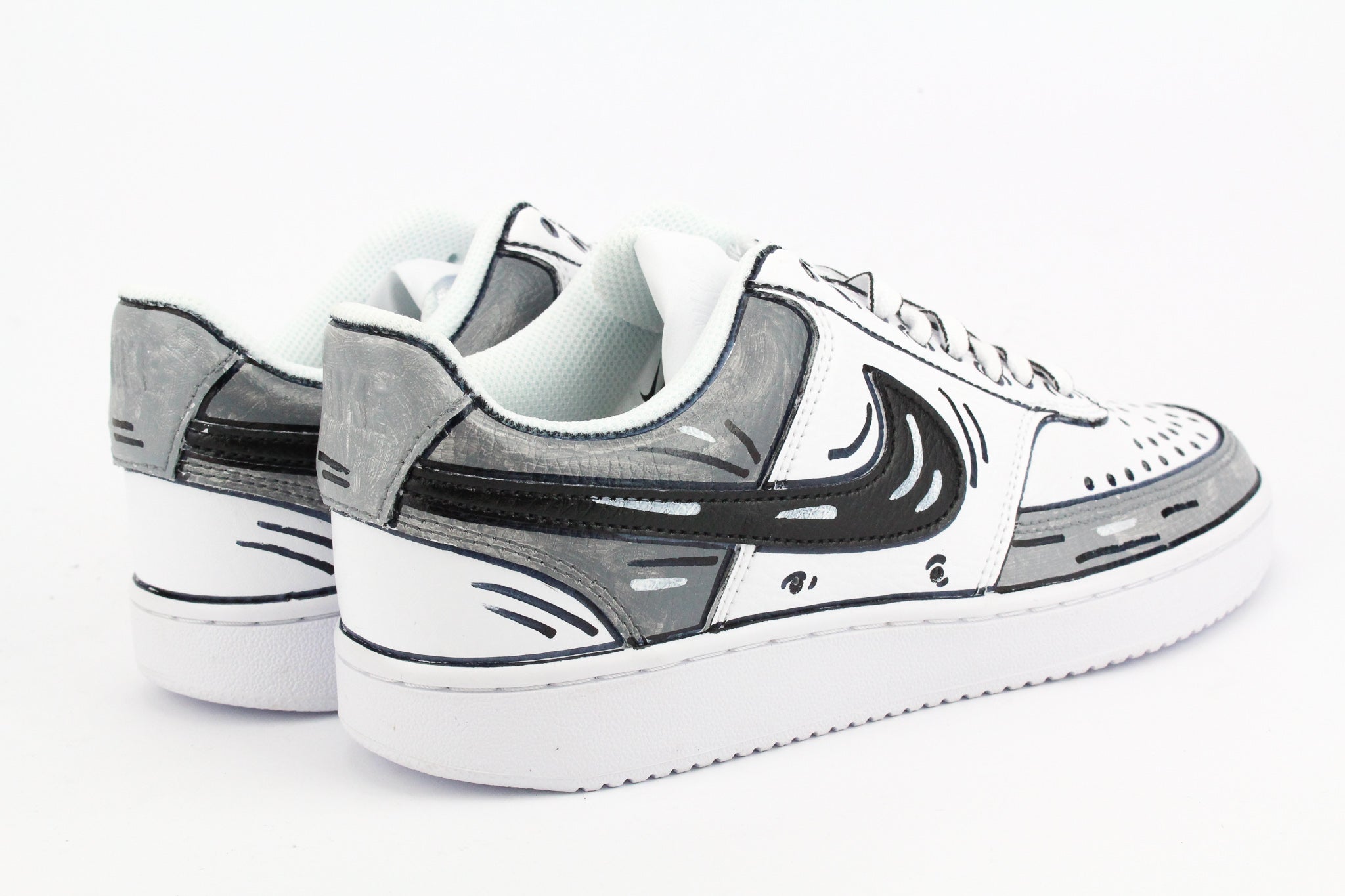 Nike Court Vision Low Gray Cartoons