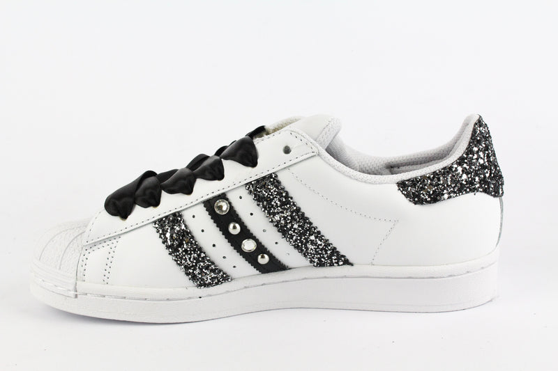Adidas superstar black silver glitter Clearance