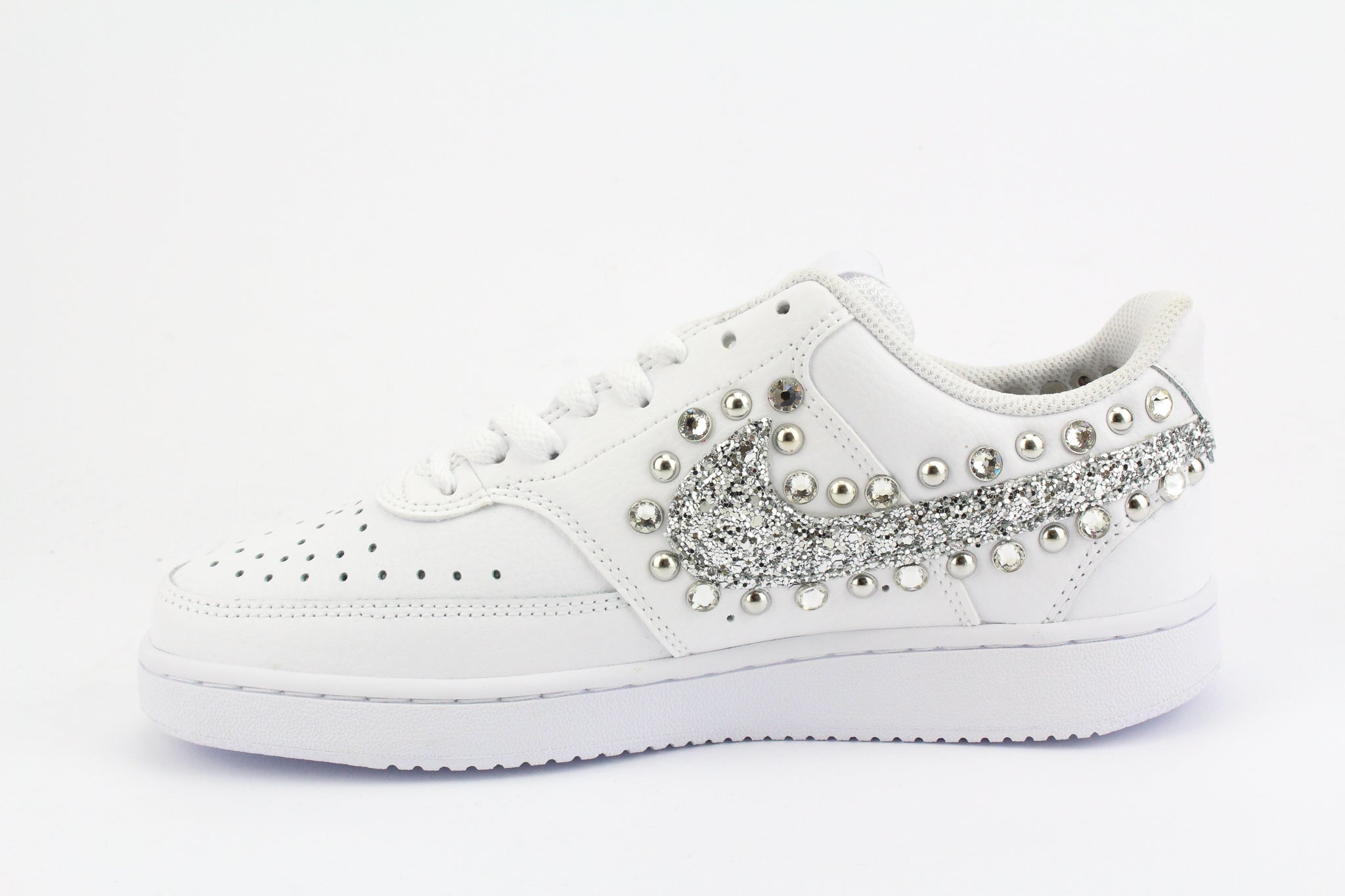Nike Court Vision Low Silver Glitter &amp; Strass
