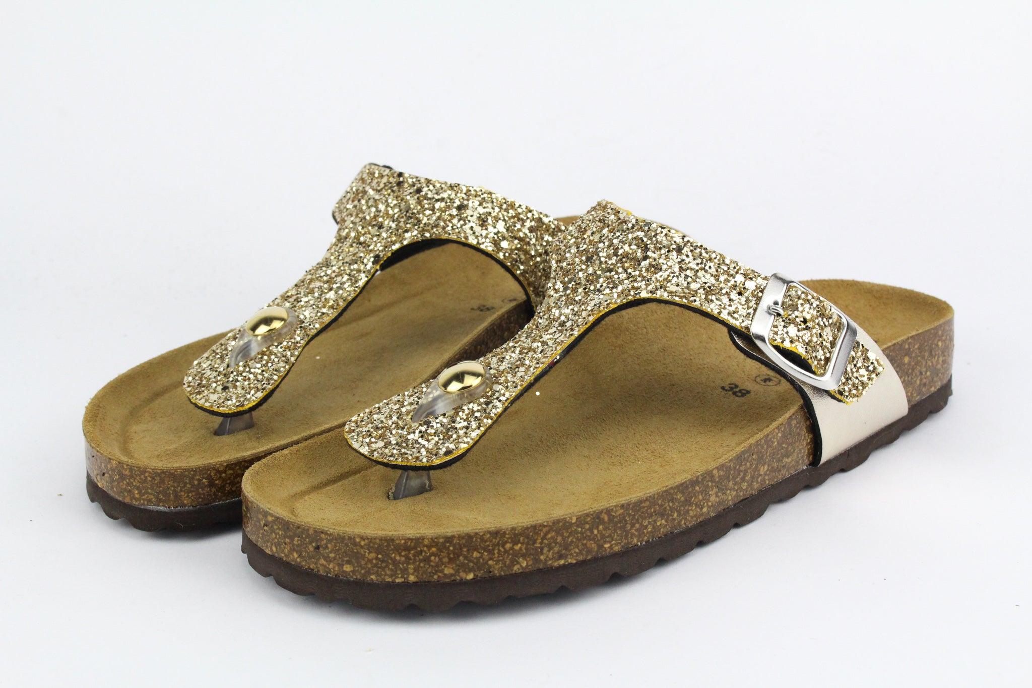 Gold Sandals Flip Flops Glitter