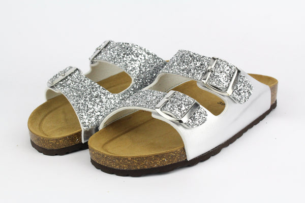 Silver Glitter Sandals