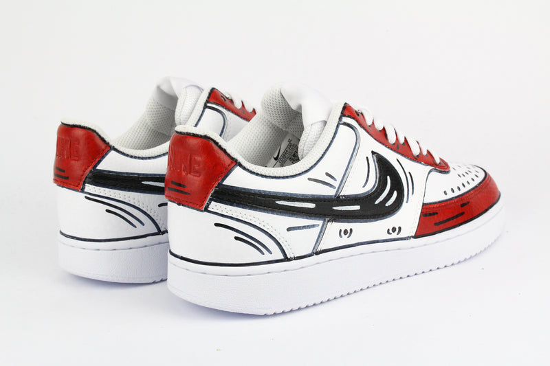 Nike Court Vision Low Red Cartoons