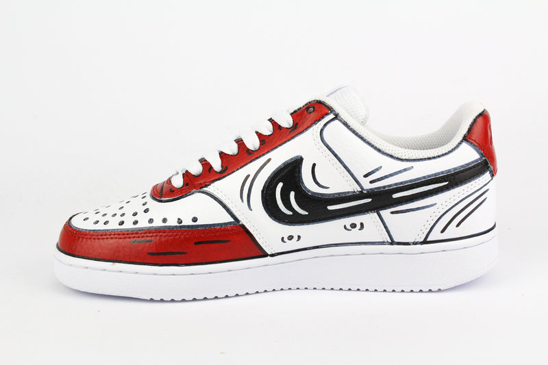 Nike Court Vision Low Red Cartoon