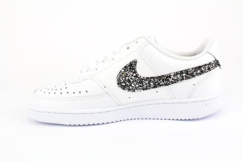 Nike Court Vision Low Black Silver Glitter & Ricami