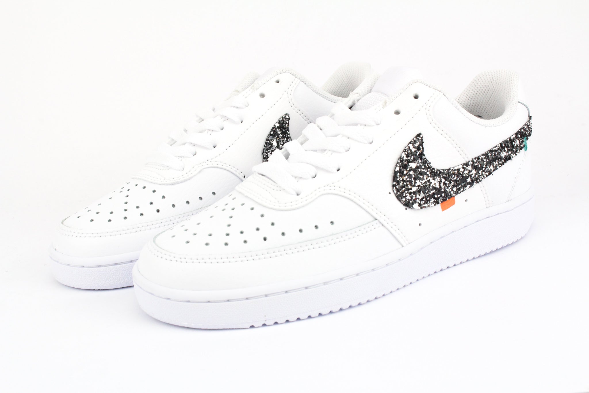 Nike Court Vision Low Black Silver Glitter &amp; Embroidery