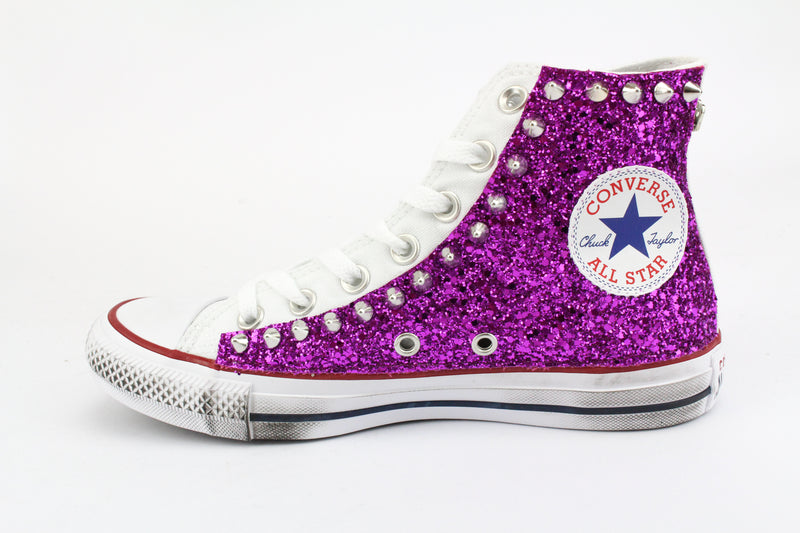 Converse All Star Glitter Purple & Borchie