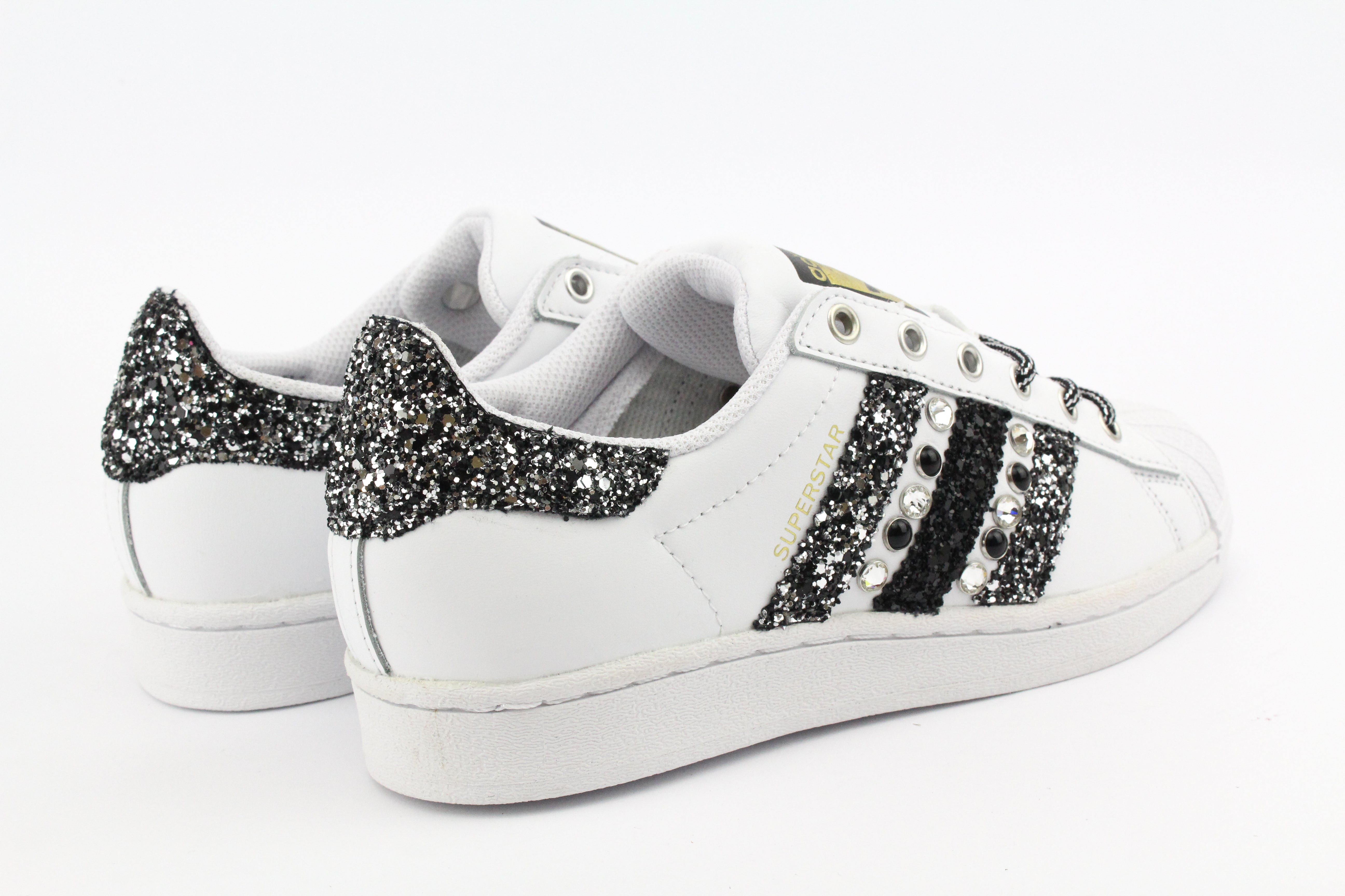 Adidas Superstar Glitter Strass & Borchie Nere