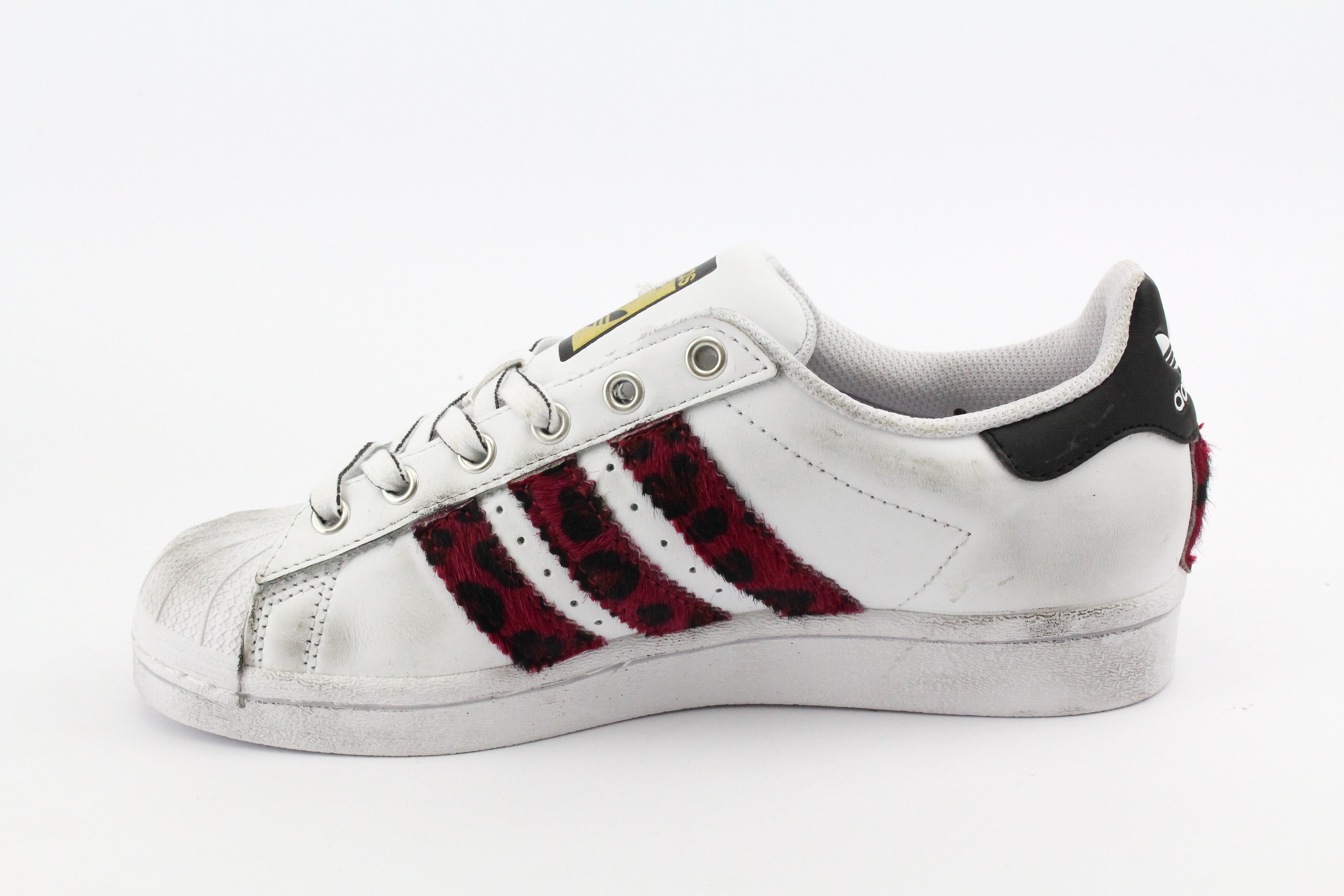 Adidas Superstar Spotted Red Studs &amp; Heart