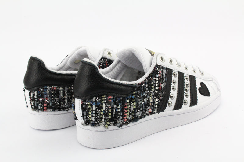 Adidas Superstar Black Tweed Glitter & Borchie