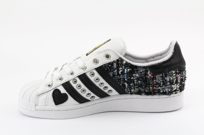 Adidas Superstar Black Tweed Glitter & Borchie