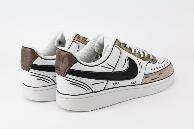 Nike Court Vision Low Brown Cartoons